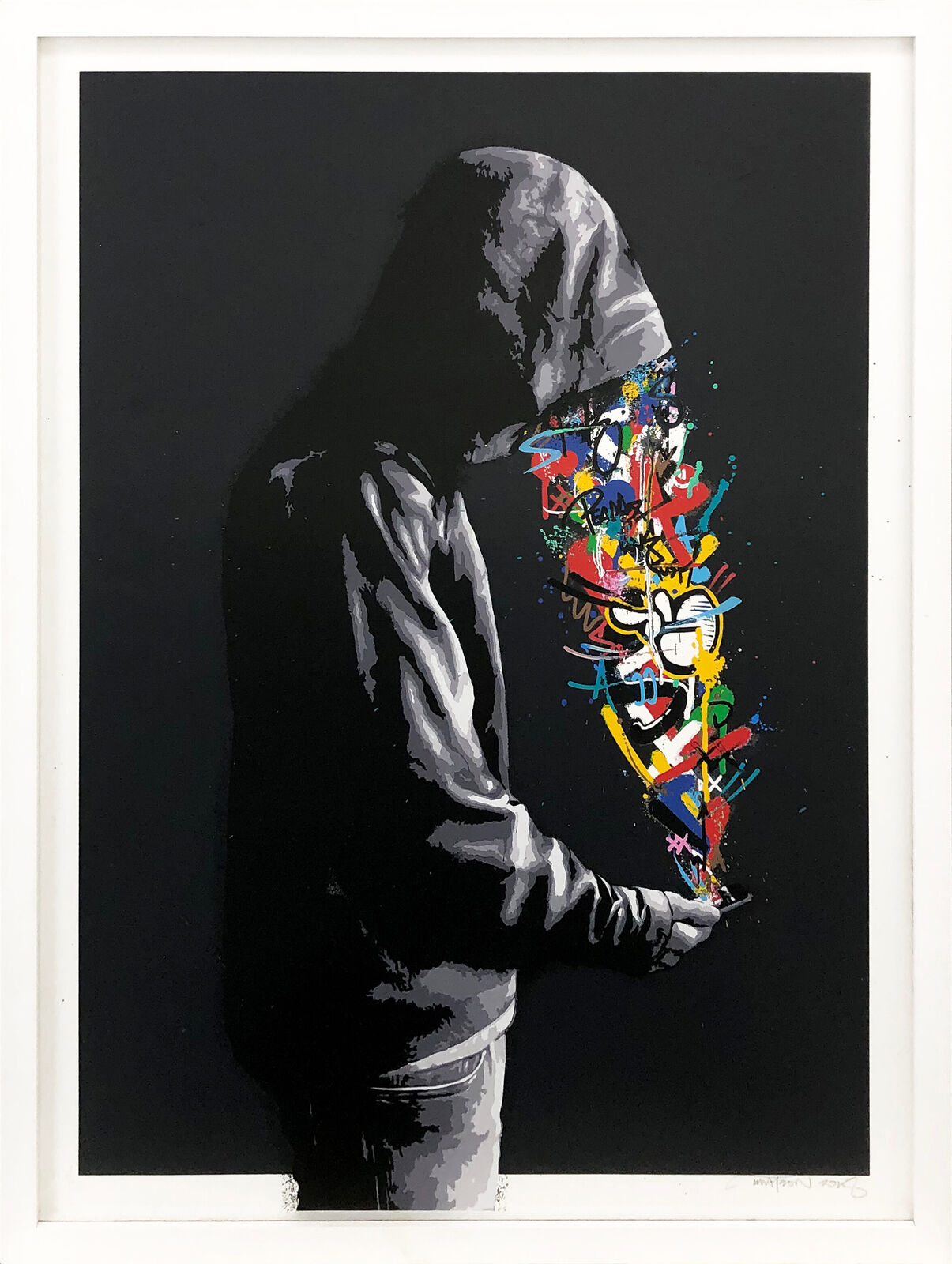 Connection Dk Grey (Unique Hand Finished Screen Print) by Martin Whatson, 2018