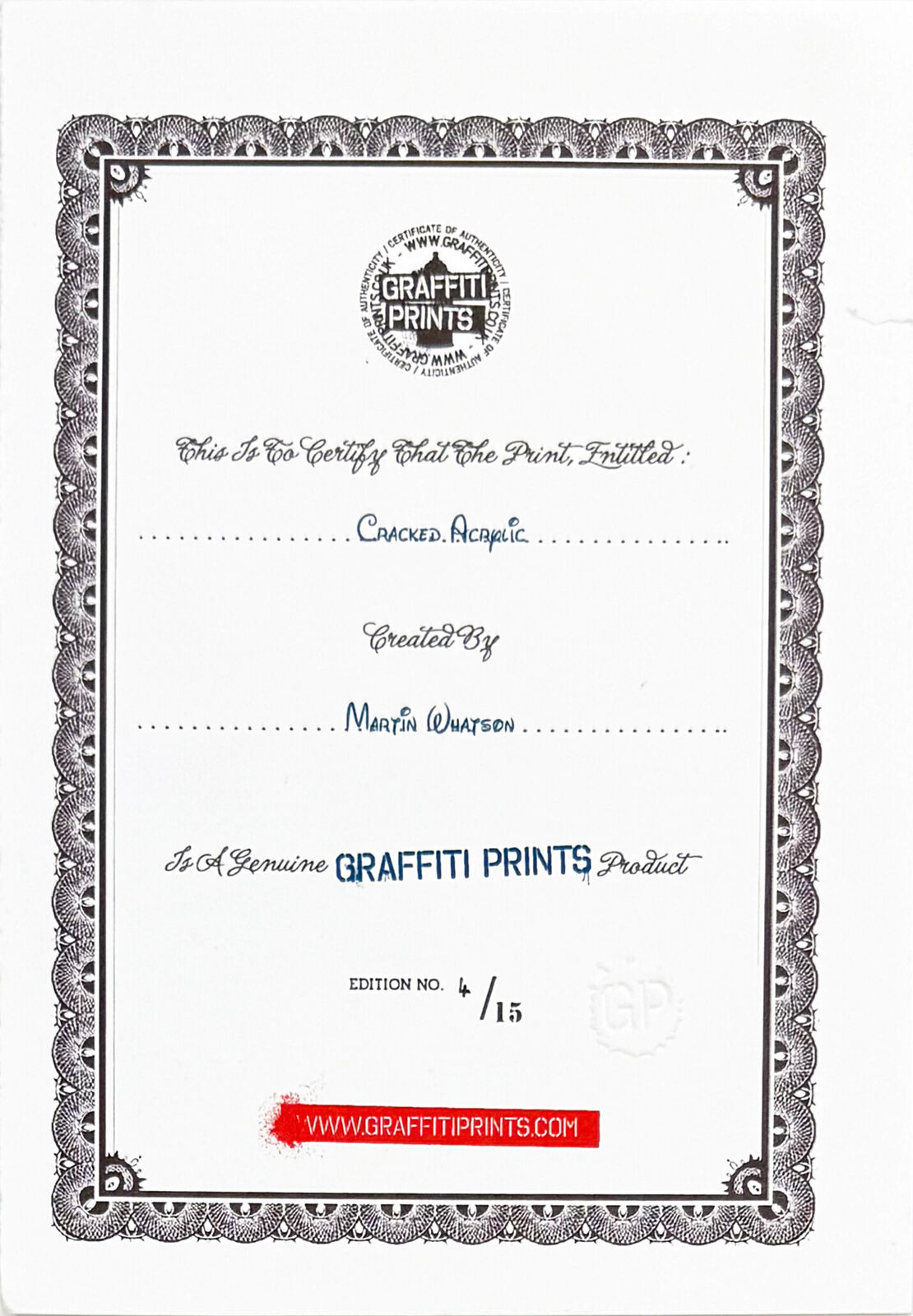 Artwork by Martin Whatson, Cracked , Made of Screen print on acrylic 