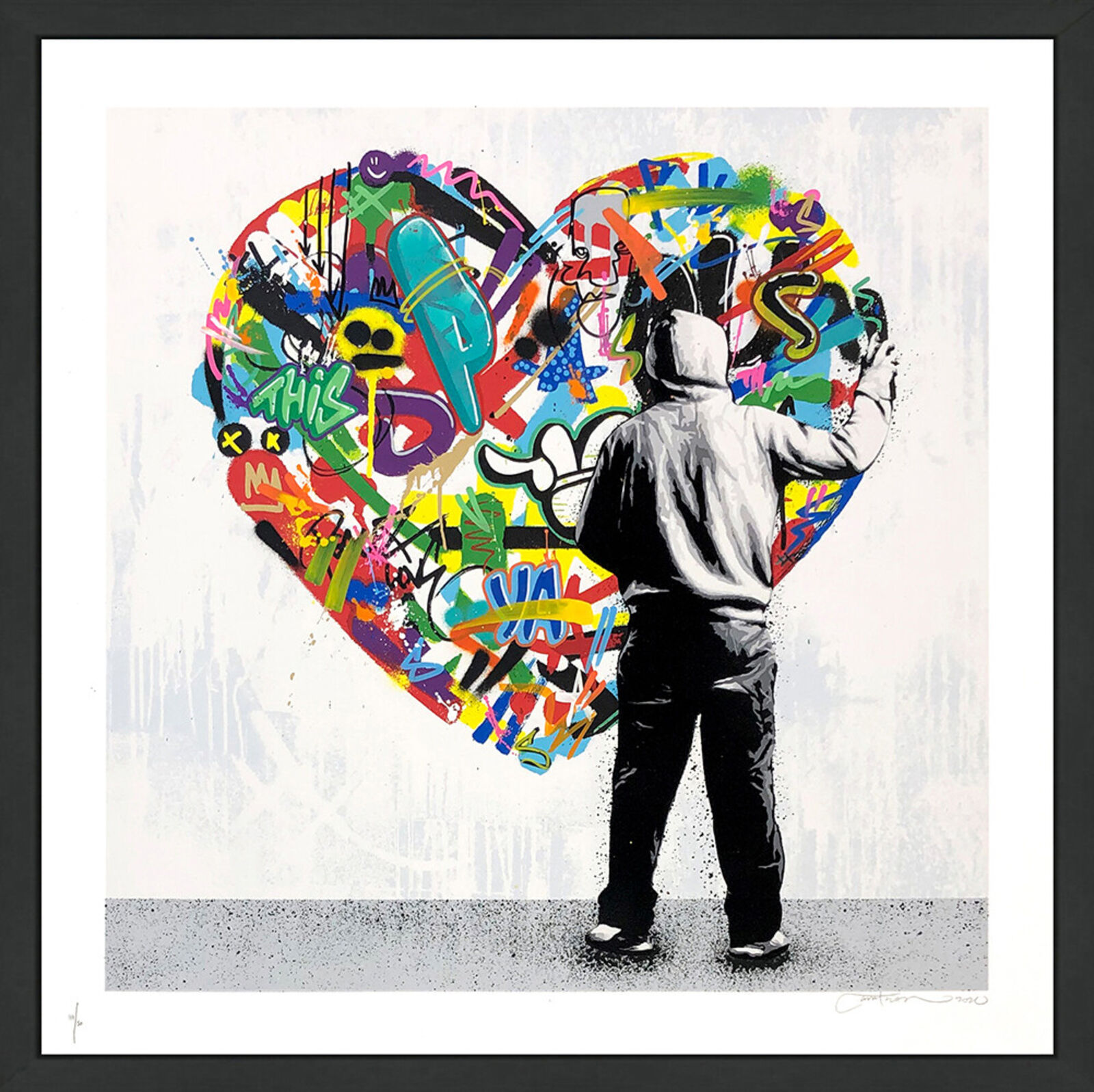 Paint Love (Unique Hand Finished Screen Print) by Martin Whatson, 2020