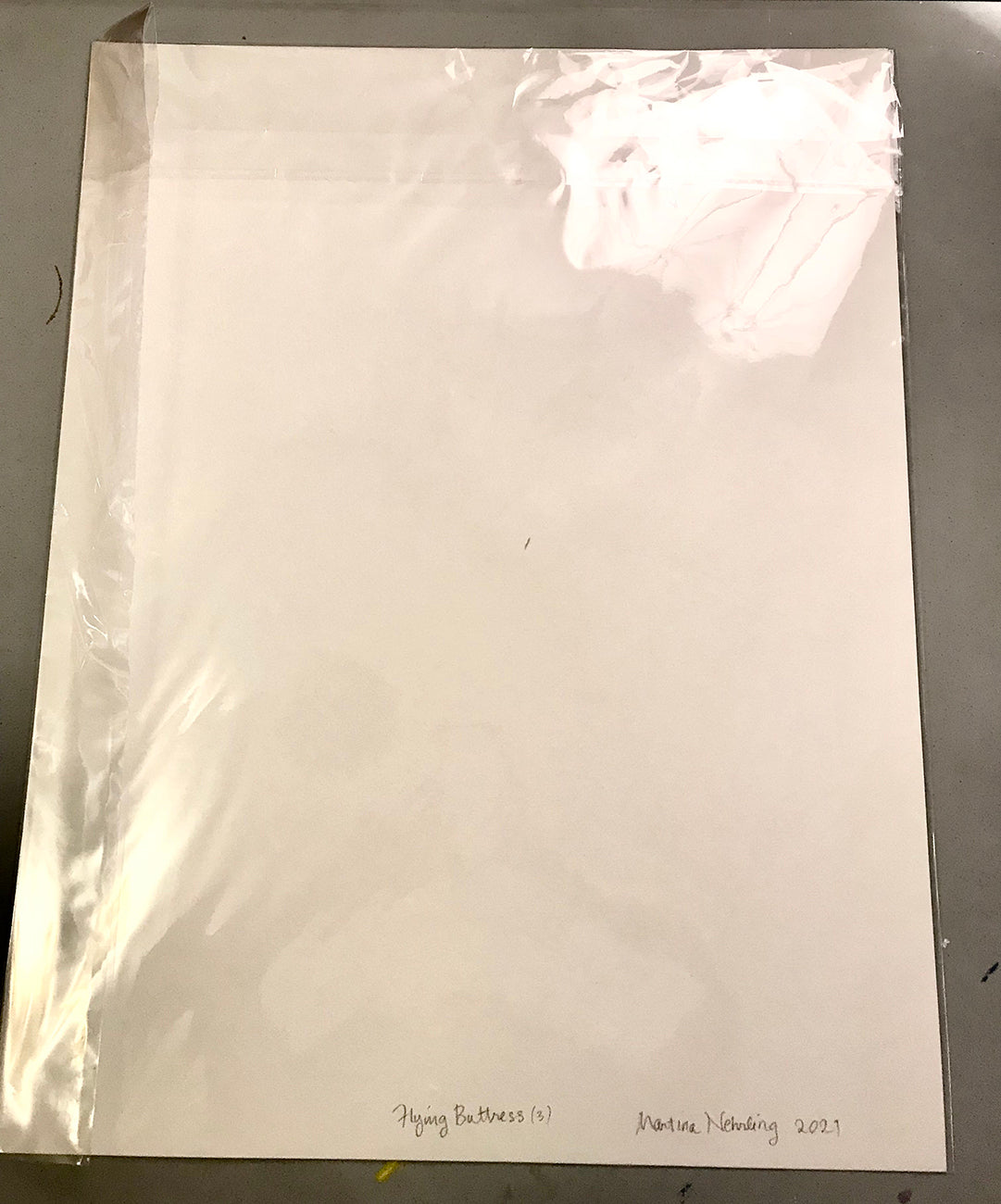 Artwork by Martina Nehrling, Flying Buttress 3, Made of Acrylic on Montval paper 