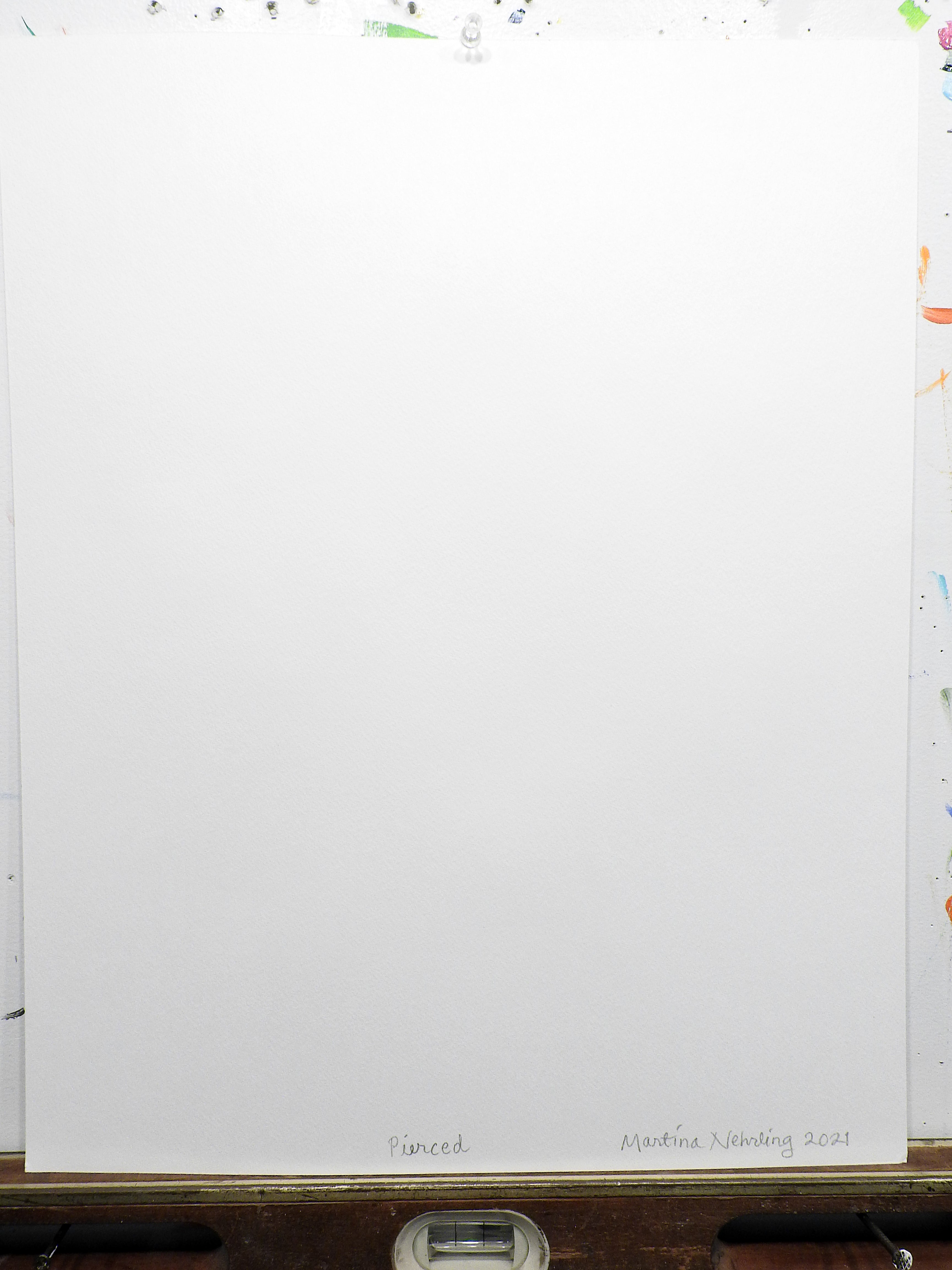 A painting of a pile of colorful paint on a white surface.