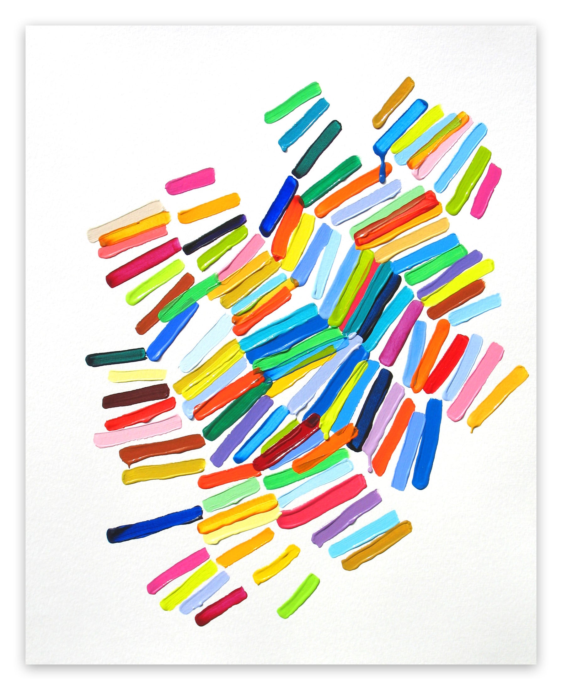 A drawing of a heart made out of colored pencils.