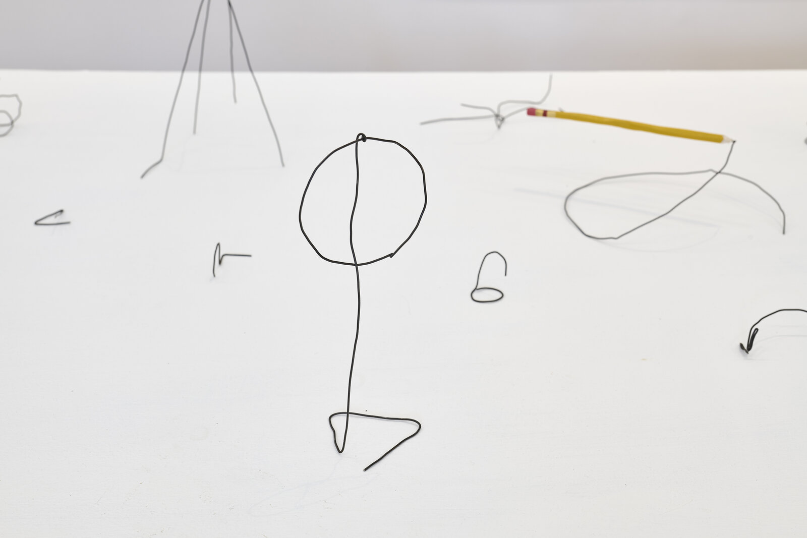 Artwork by Mateo López, Doodles, Made of Balsa wood, enamel paint, metal wire 