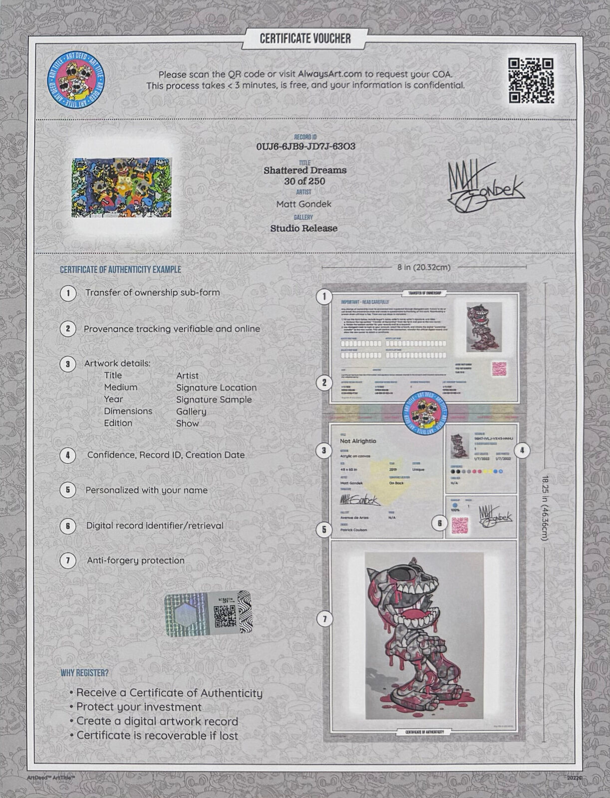 Artwork by Matt Gondek, Shattered Dreams, Made of Hand embellished giclee 