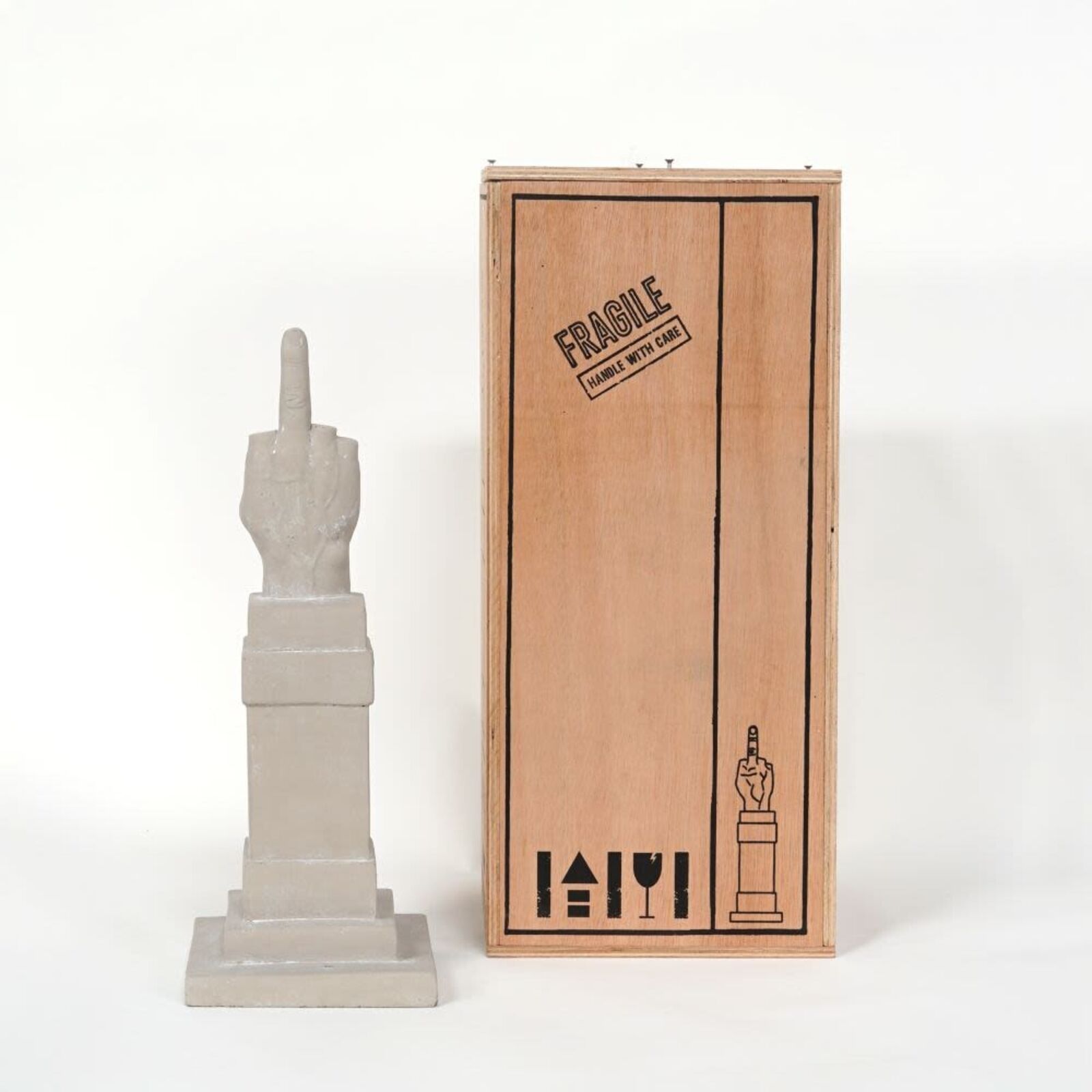 Artwork by Maurizio Cattelan, L.O.V.E, Made of Concrete 