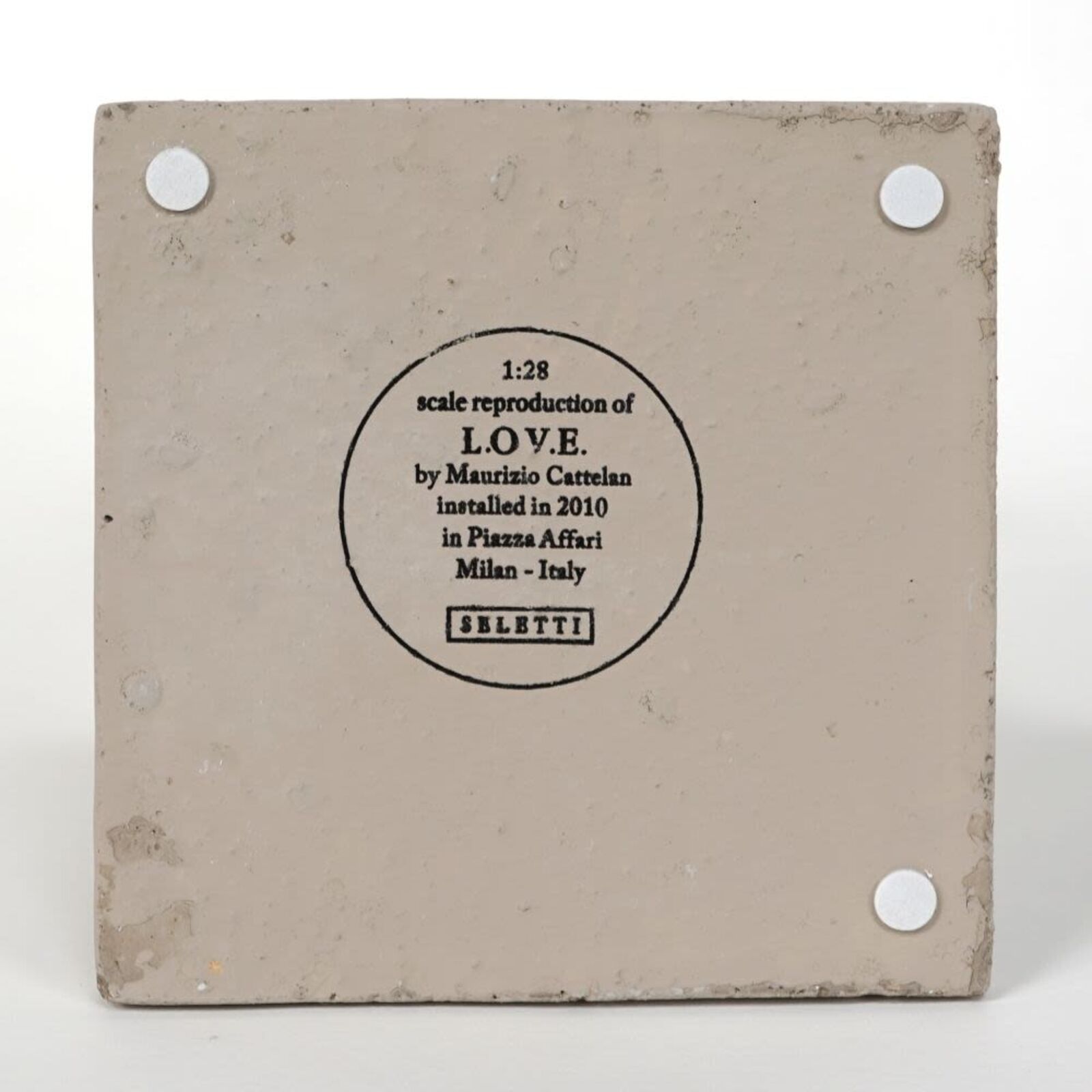 Artwork by Maurizio Cattelan, L.O.V.E, Made of Concrete 