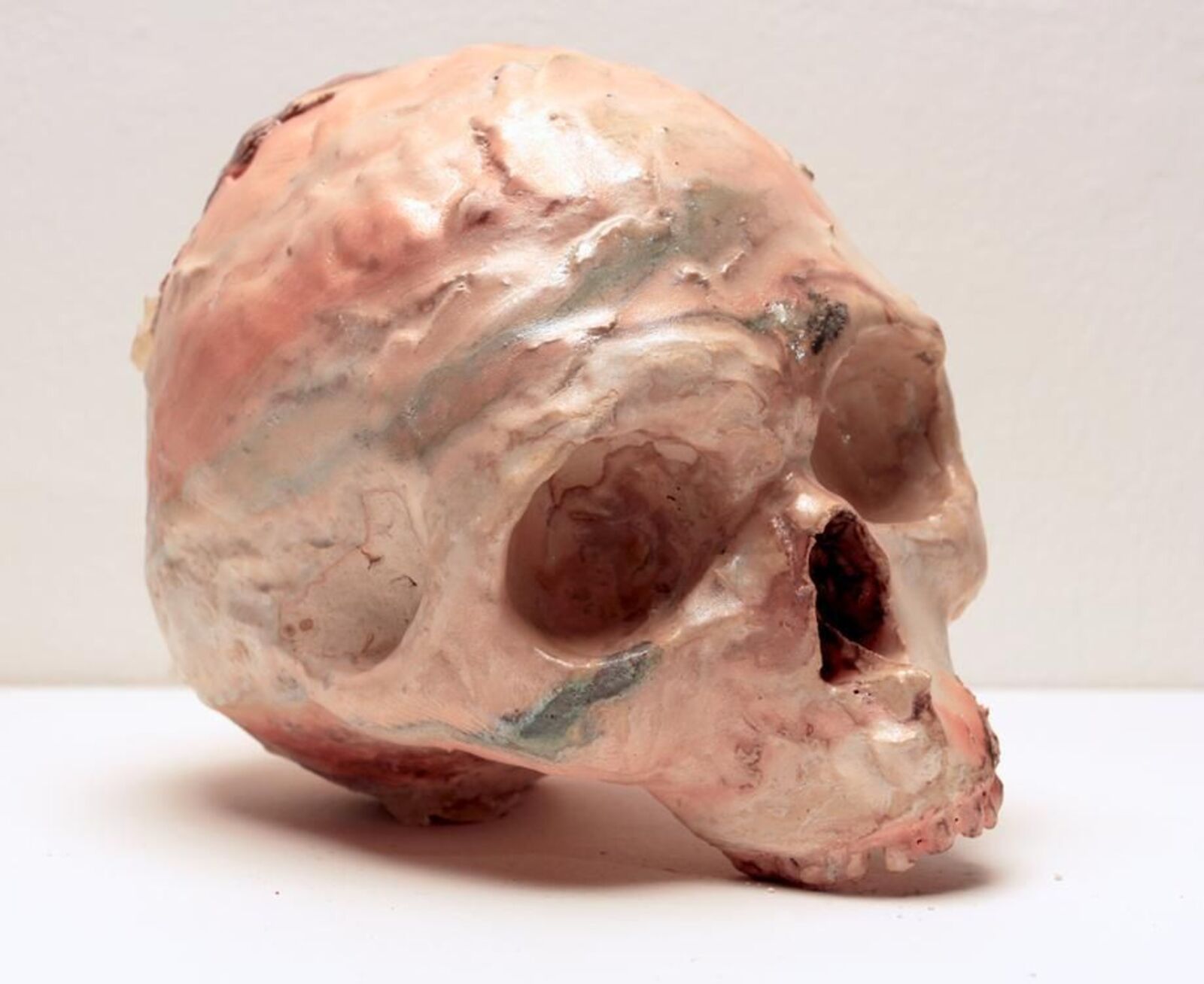 Skull (pink & green) by Meghan Smythe, 2014