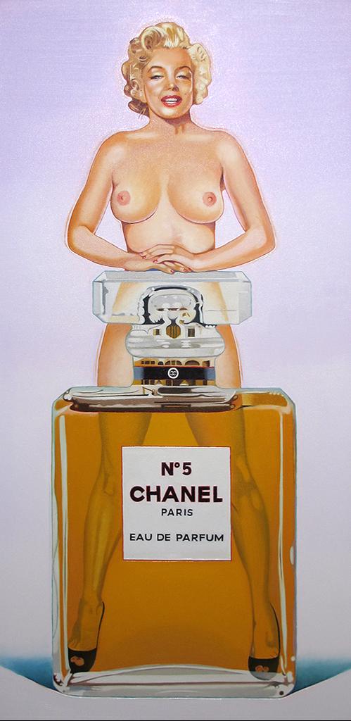 Chanel No. 5 bottle with Marilyn Monroe by Mel Ramos, 2012
