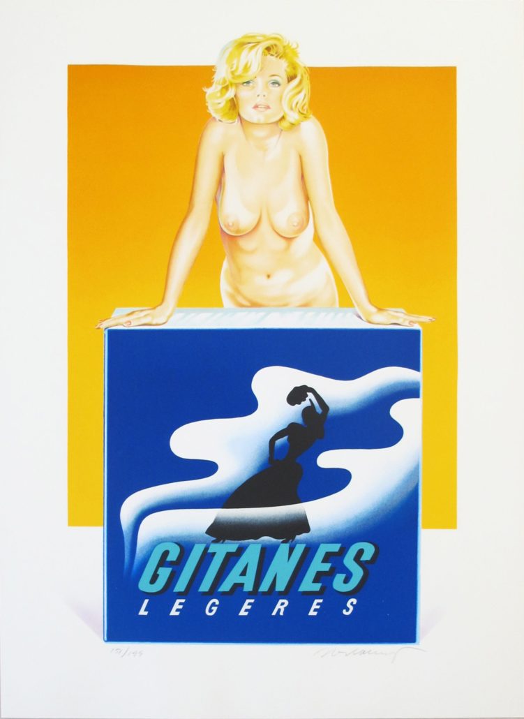 Artwork by Mel Ramos, Gitanes Legeres, Made of Lithograph 