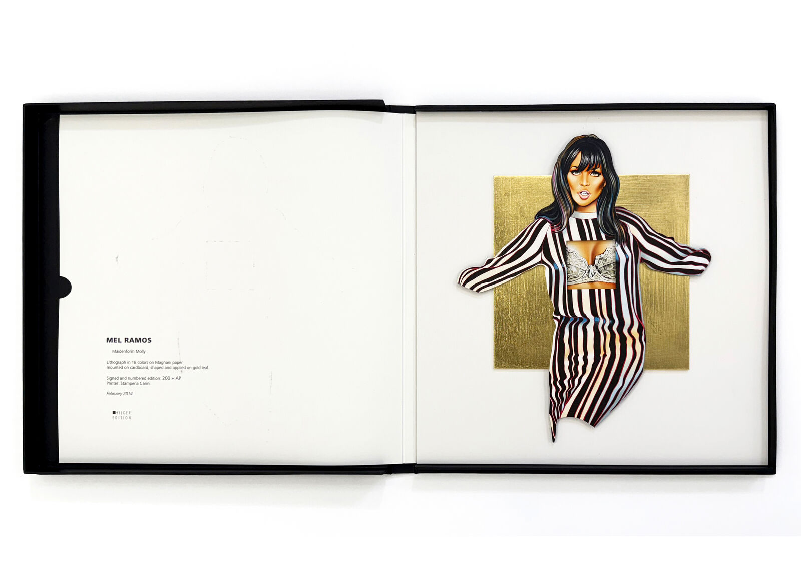 Artwork by Mel Ramos, Maidenform Molly (Lithograph with Gold Leaf), Made of Lithograph 