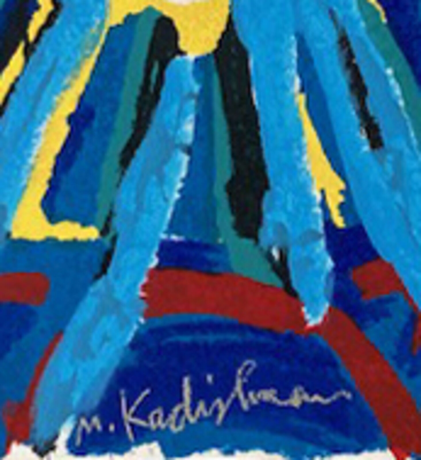 Artwork by Menashe Kadishman, Untitled, Made of Original acrylic and crayon on printed base 