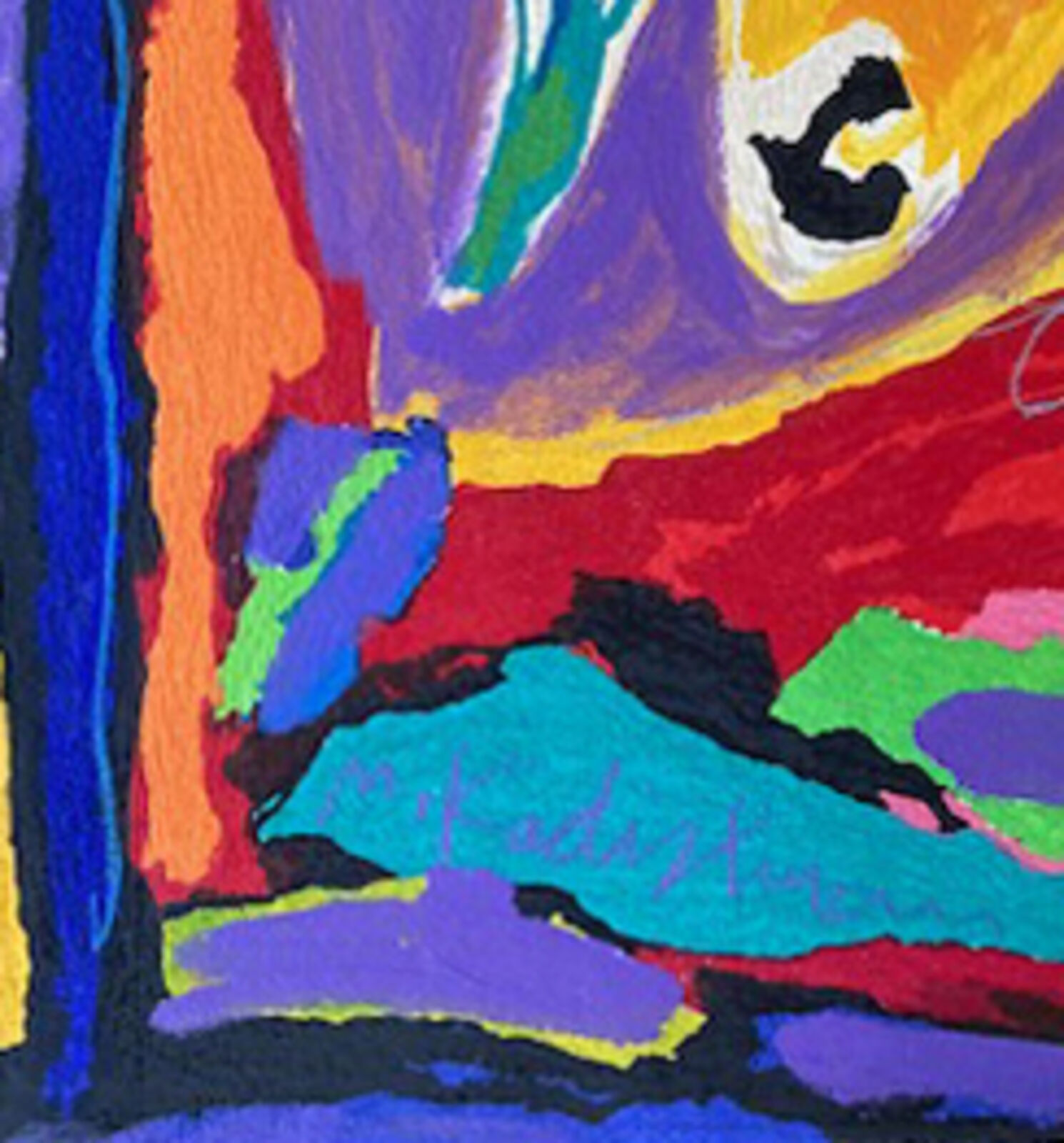 Artwork by Menashe Kadishman, Untitled, Made of Original acrylic and crayon on printed base 