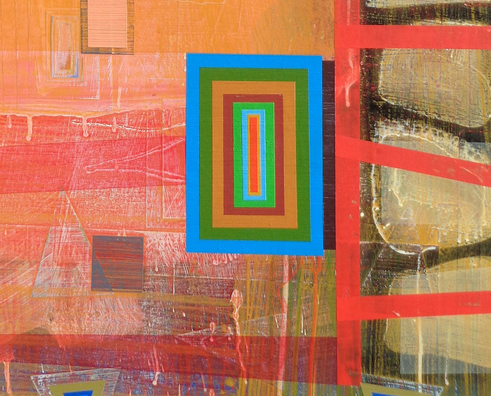 Artwork by Michael Barringer, Bloomstone (Banded Ziggurat), Made of MIXED MEDIA ON CANVAS PANEL 