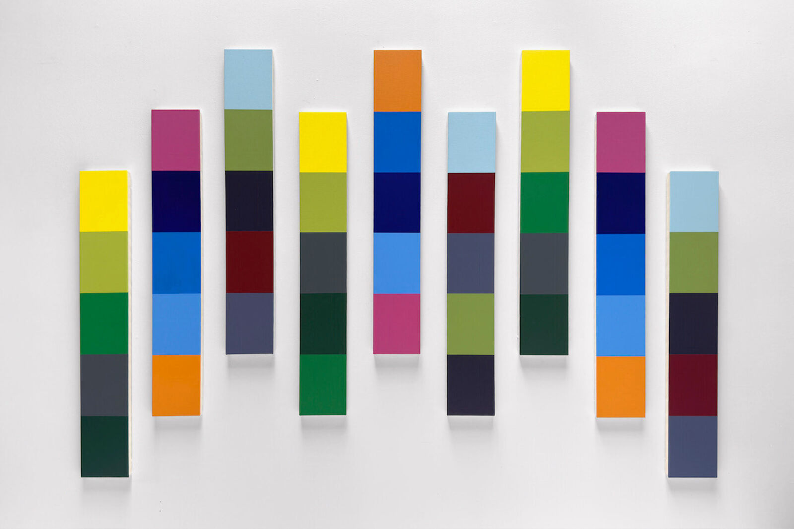 Artwork by Michael Batty, Chorus, Made of Acrylic on canvas in nine parts 