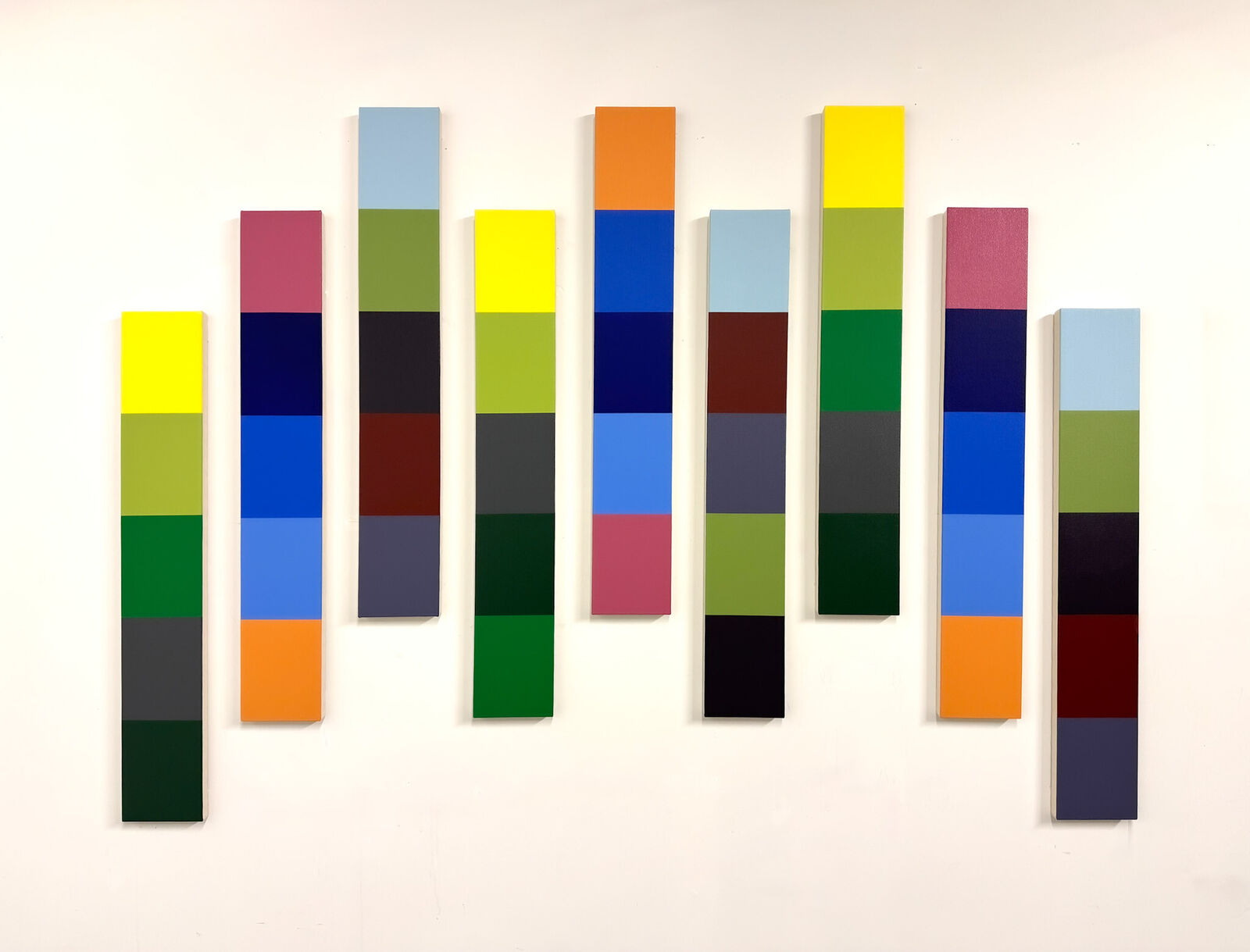 Artwork by Michael Batty, Chorus, Made of Acrylic on canvas in nine parts 
