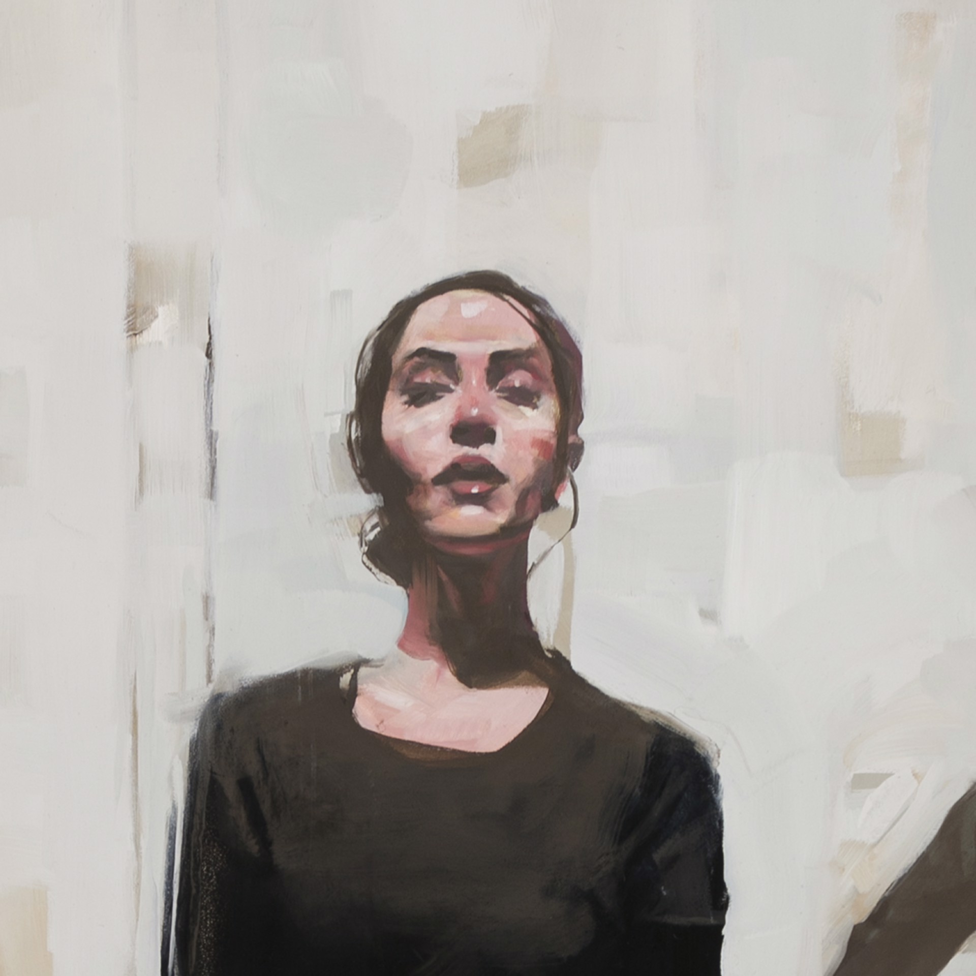 A painting of three women standing next to each other.
