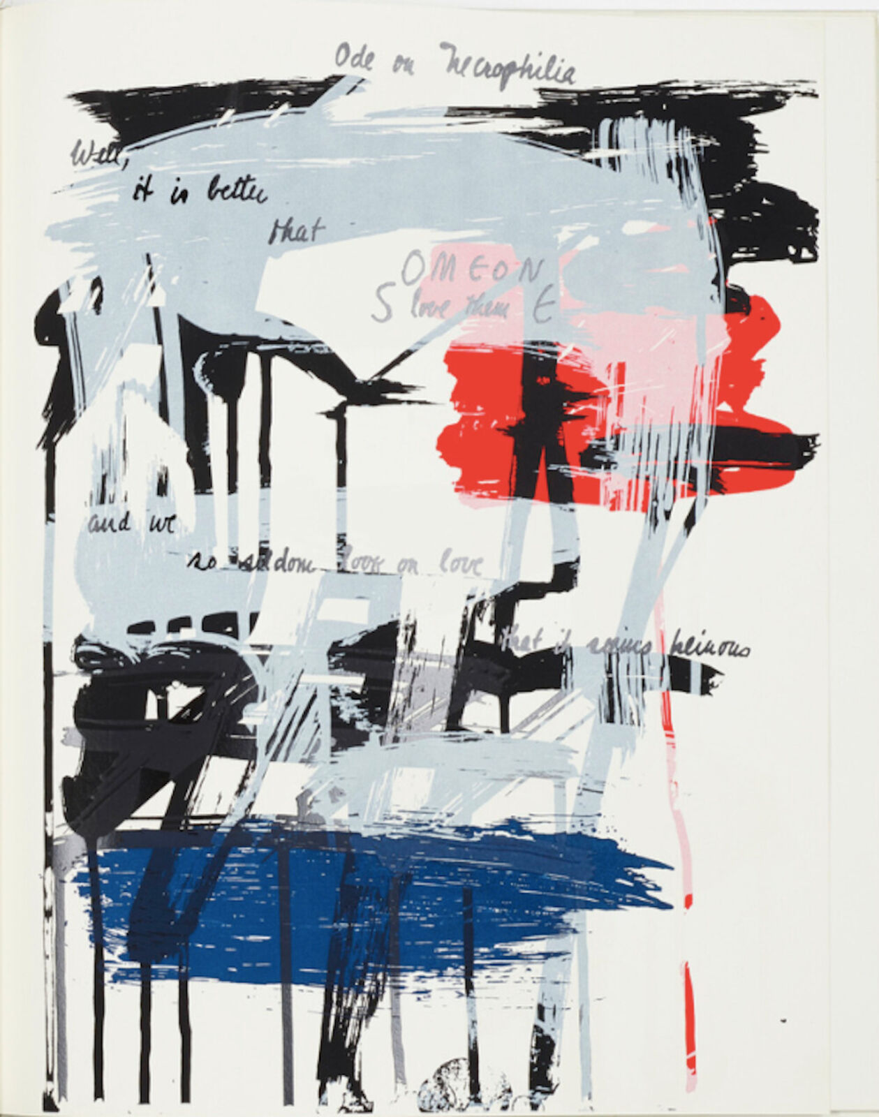 Artwork by Michael Goldberg, Odes (from the New York School), Made of Silkscreeen 