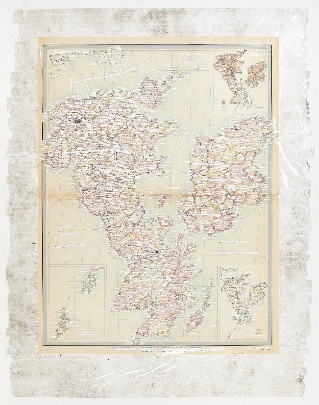 Sticky-tape Transfer 20 - R. Wye (or The British Isles - political) by Mikhael Subotzky, 2017