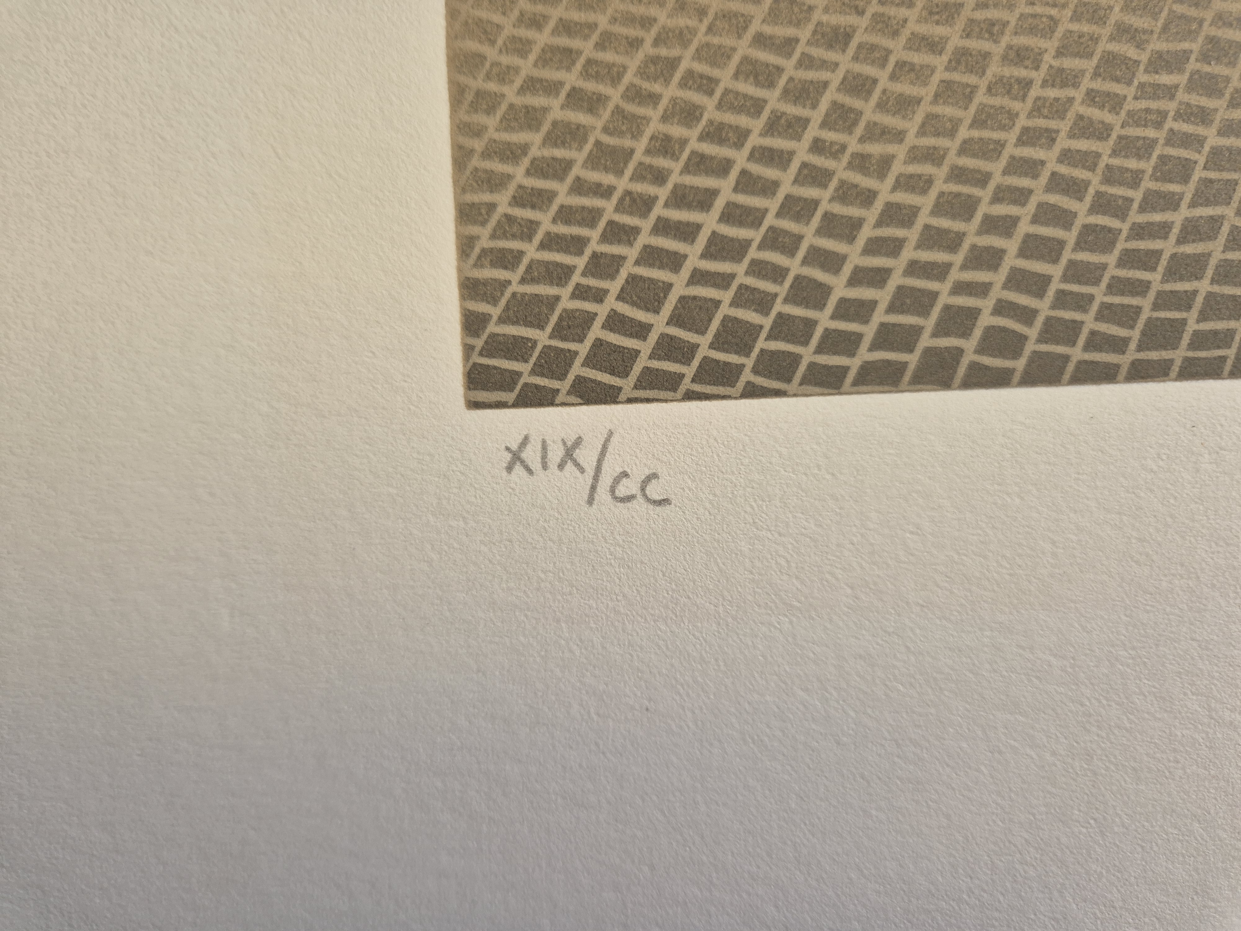 A painting of a city street filled with people and bicycles.