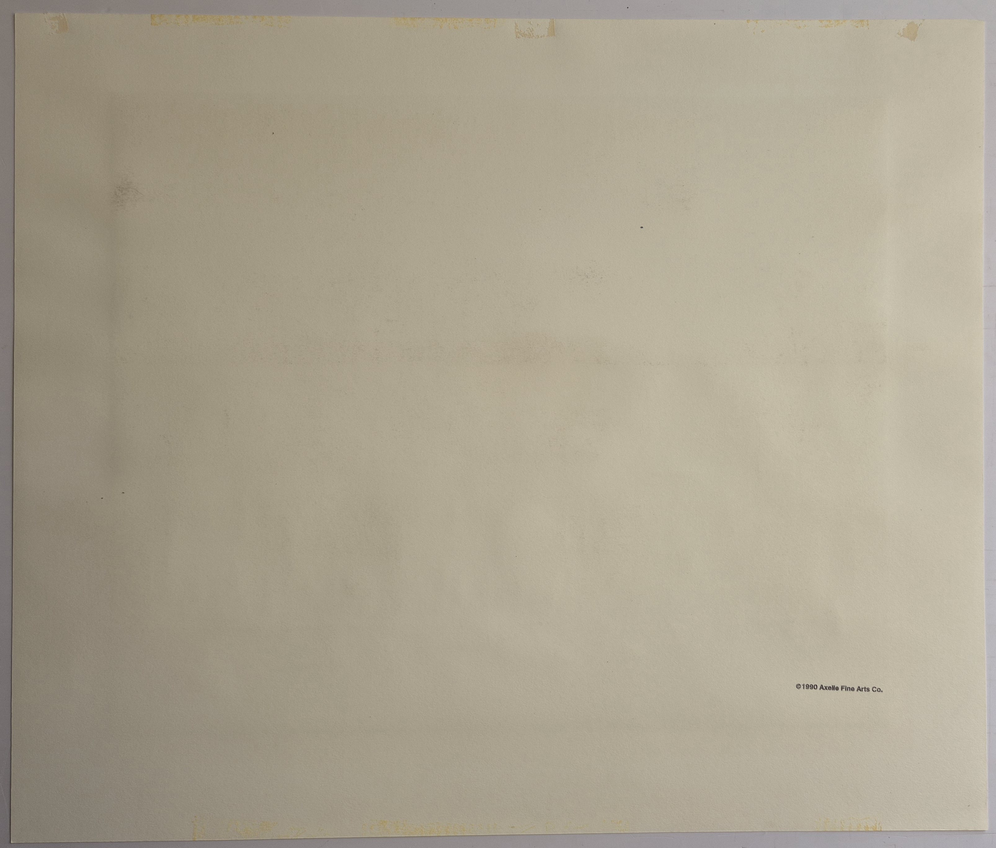 A painting of a city street scene with a yellow car parked in front of buildings.