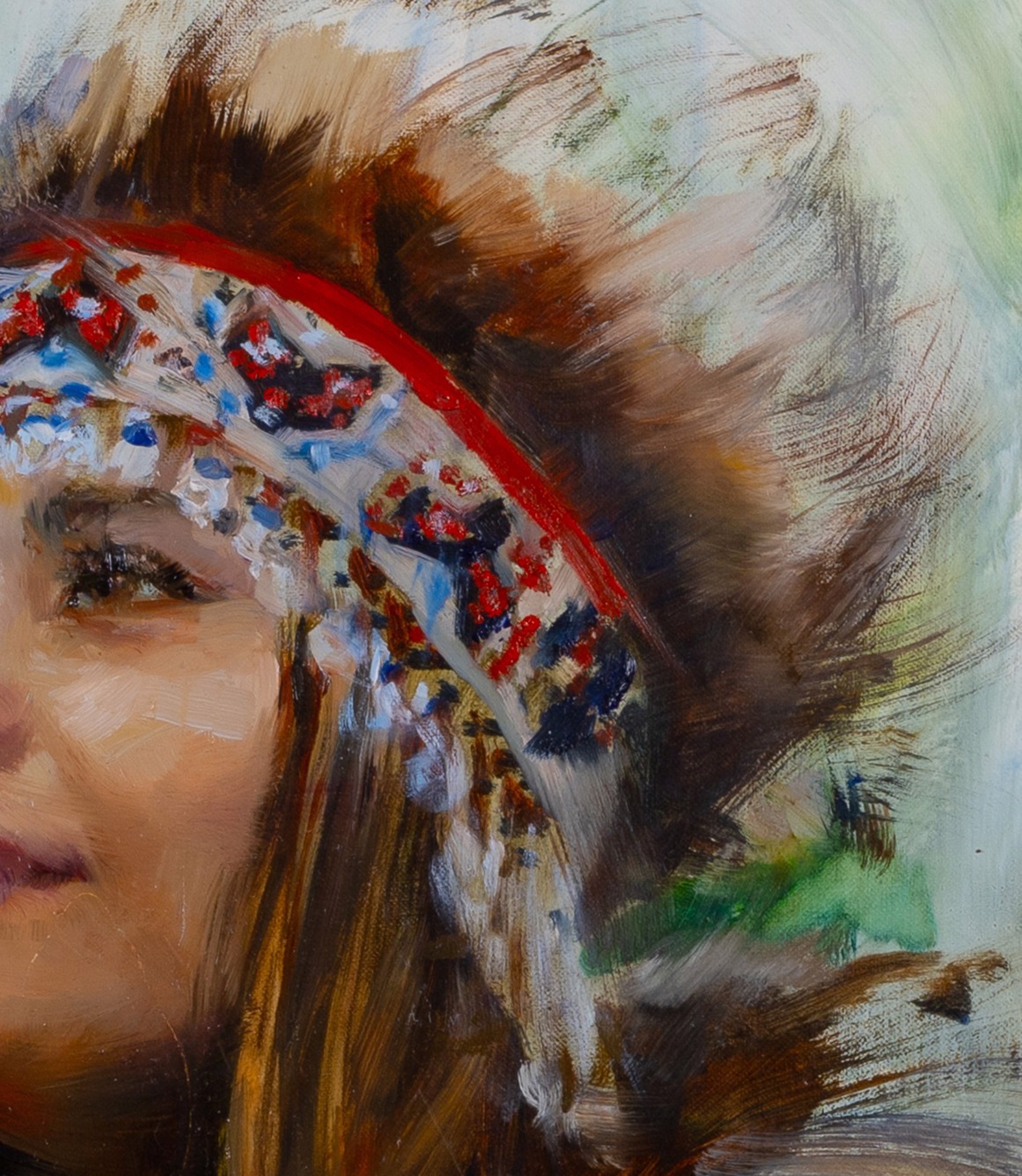 Alaskan Yup'ik Girl with Traditional Headdress