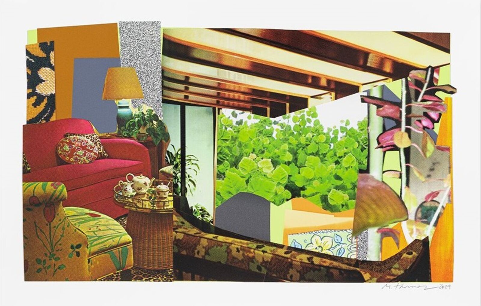 Artwork by Mickalene Thomas, Maya & Interior, Made of Silkscreen 