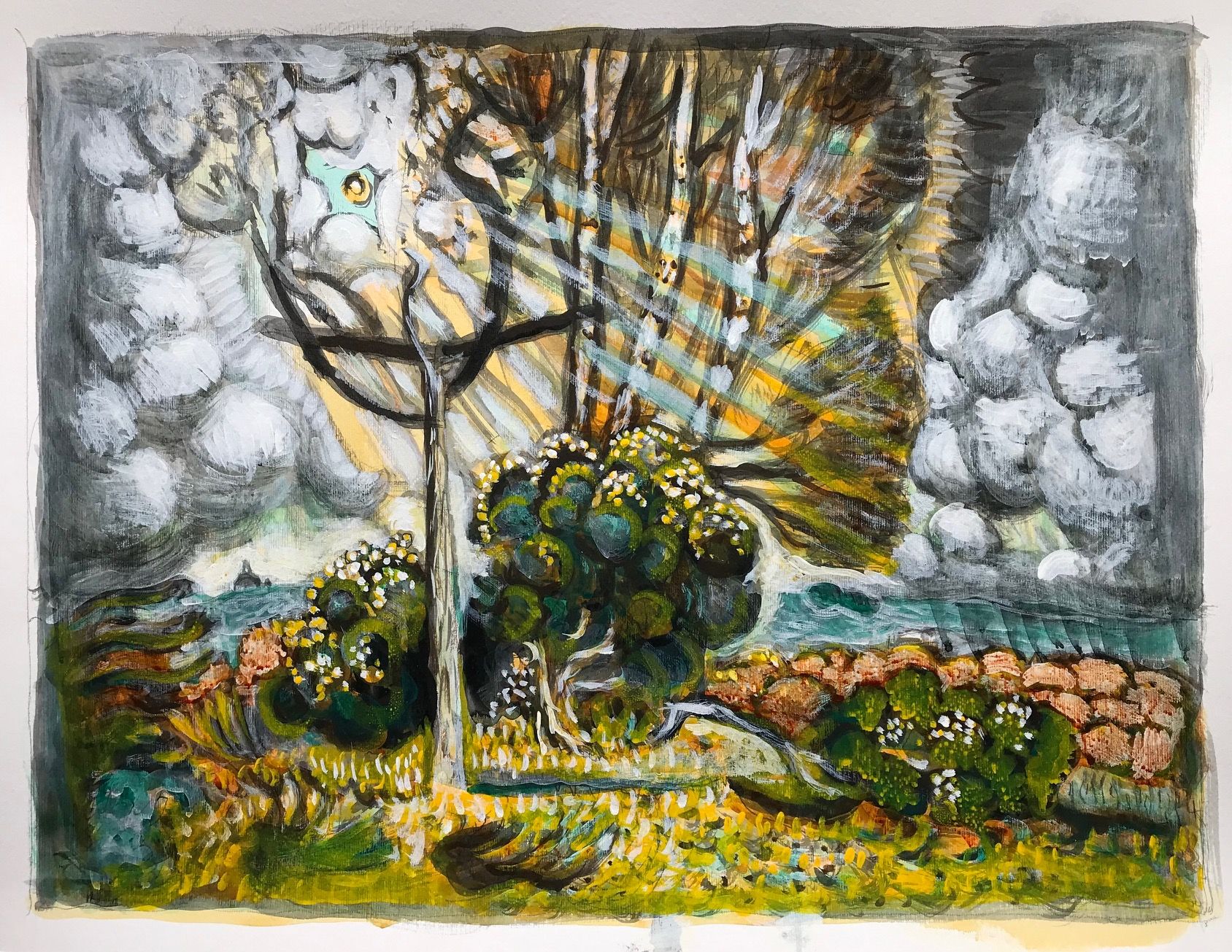 Artwork by Milan Ivanič, Easter, Made of Acrylic on paper 