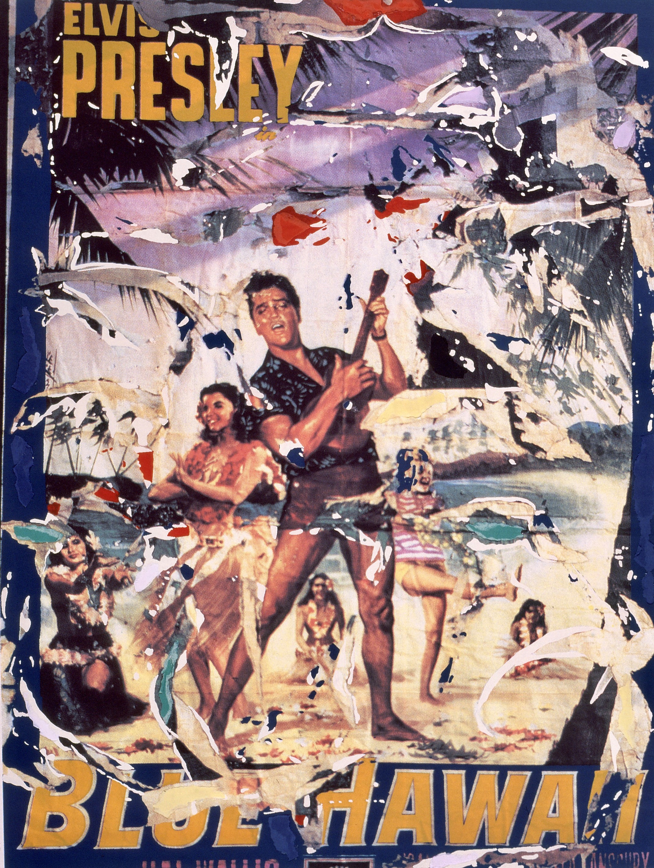 Artwork by Mimmo Rotella, Blue Hawaii, Made of Collage, Tirage Fine Art 