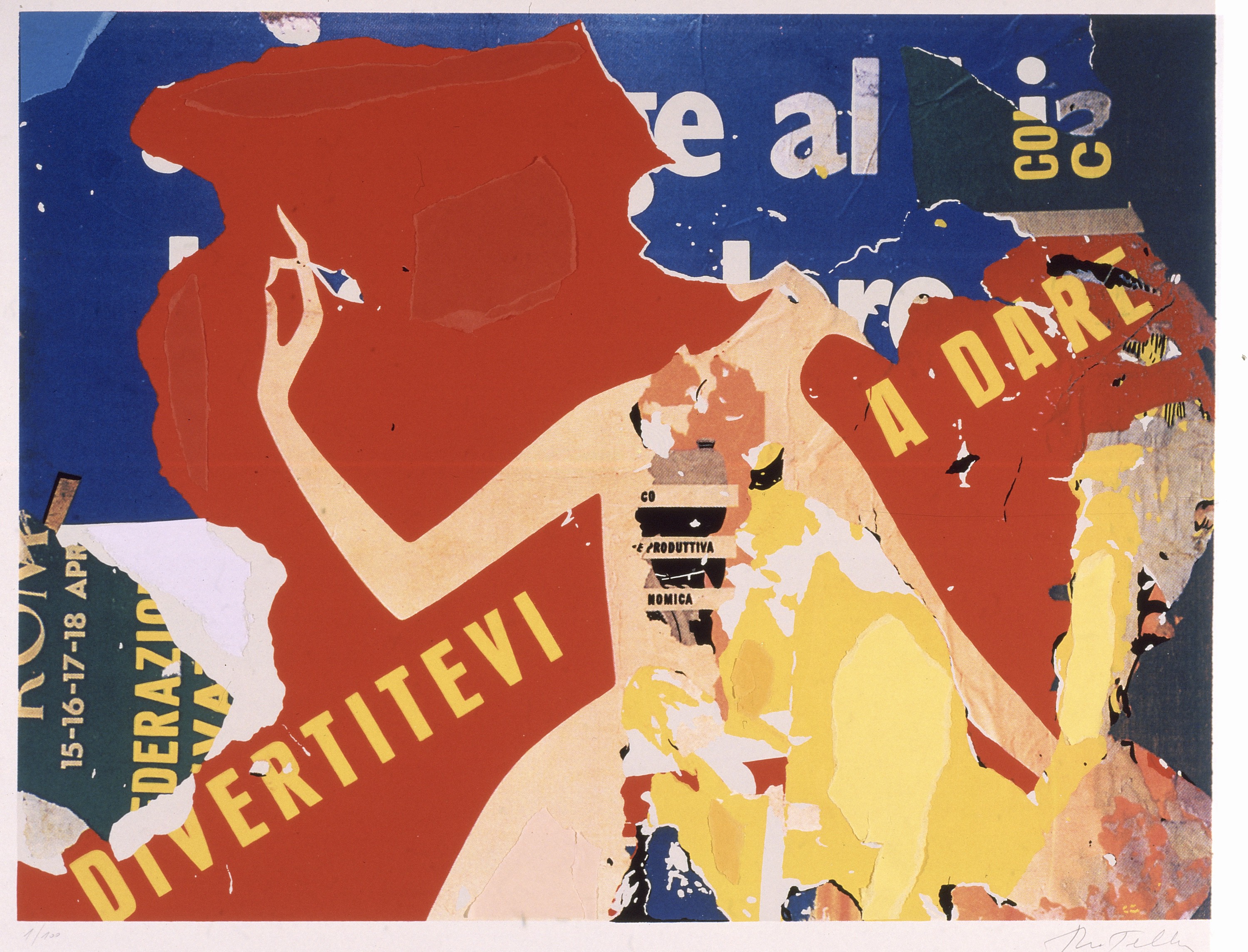 Artwork by Mimmo Rotella, Divertitevi a dare, Made of Collage, Tirage Fine Art 