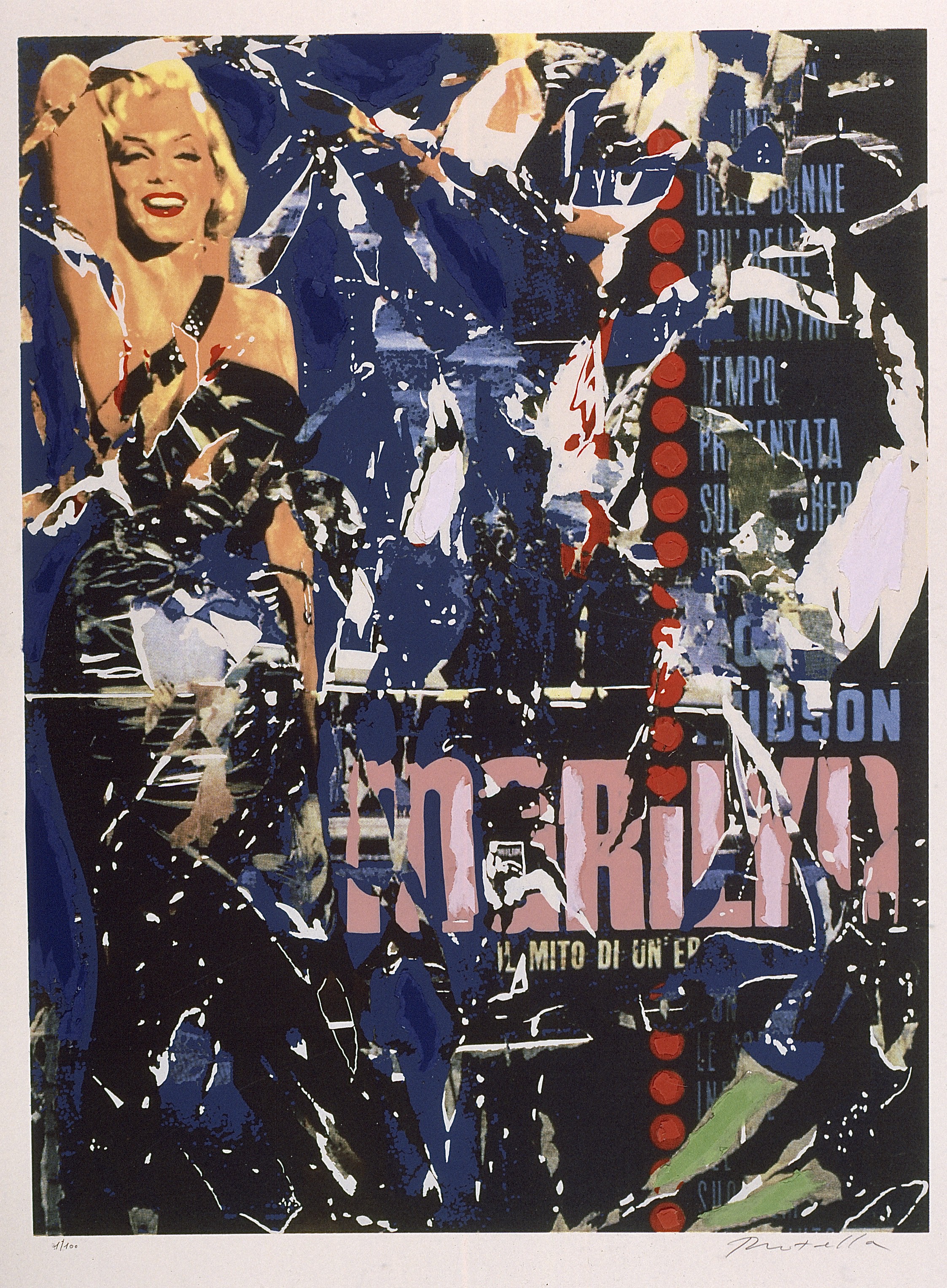 Artwork by Mimmo Rotella, Marilyn, Made of Collage, Tirage Fine Art 