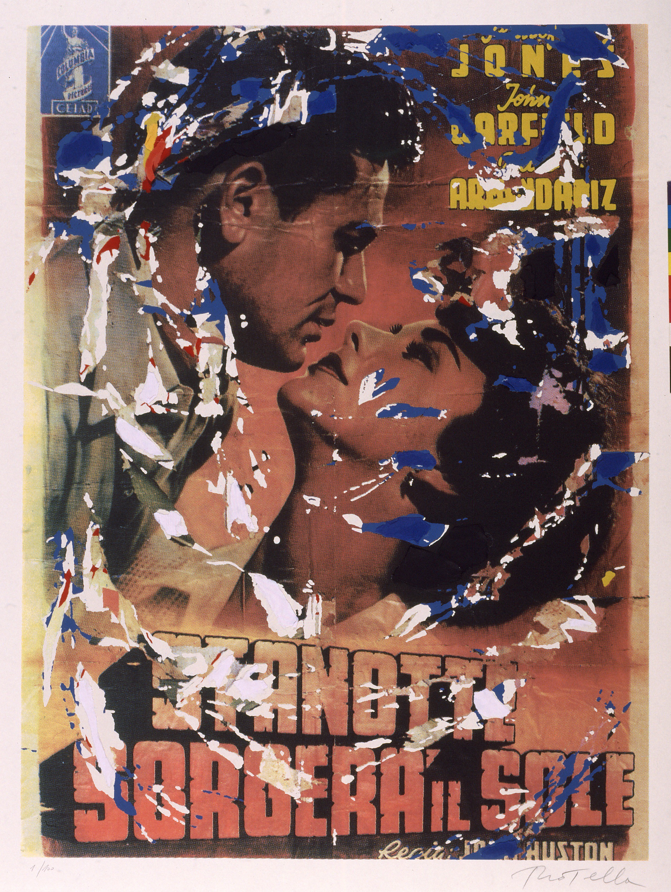 A movie poster for the film "Sorcerail Sole" with a man and a woman kissing.