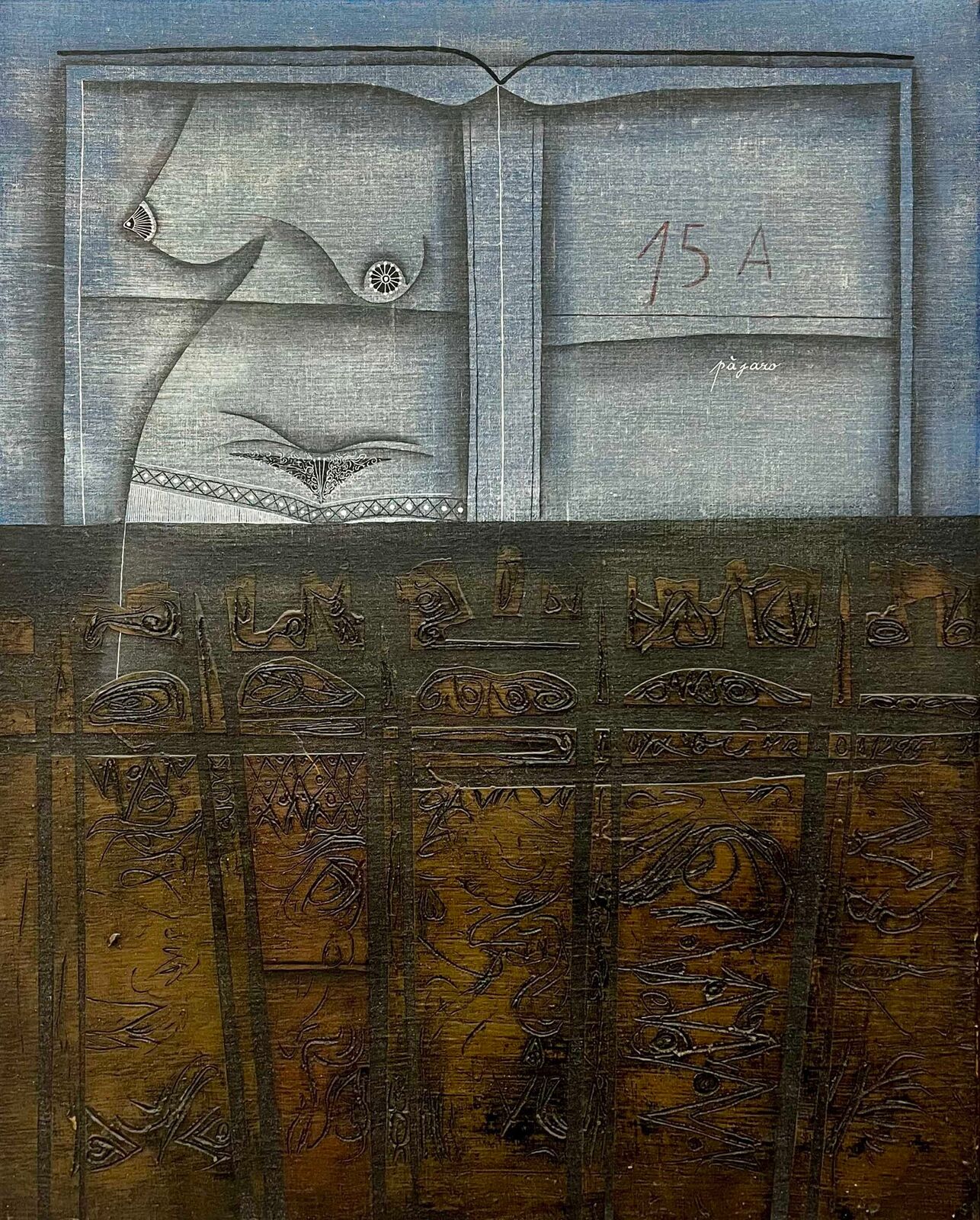 Artwork by Modest Cuixart, Adulación vespertina, Made of Oil on canvas 