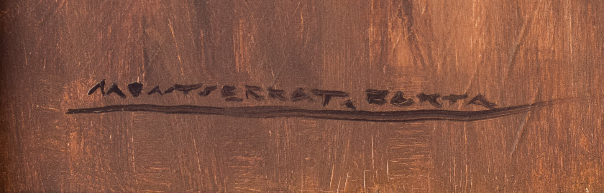 A painting of three women sitting on a chair.