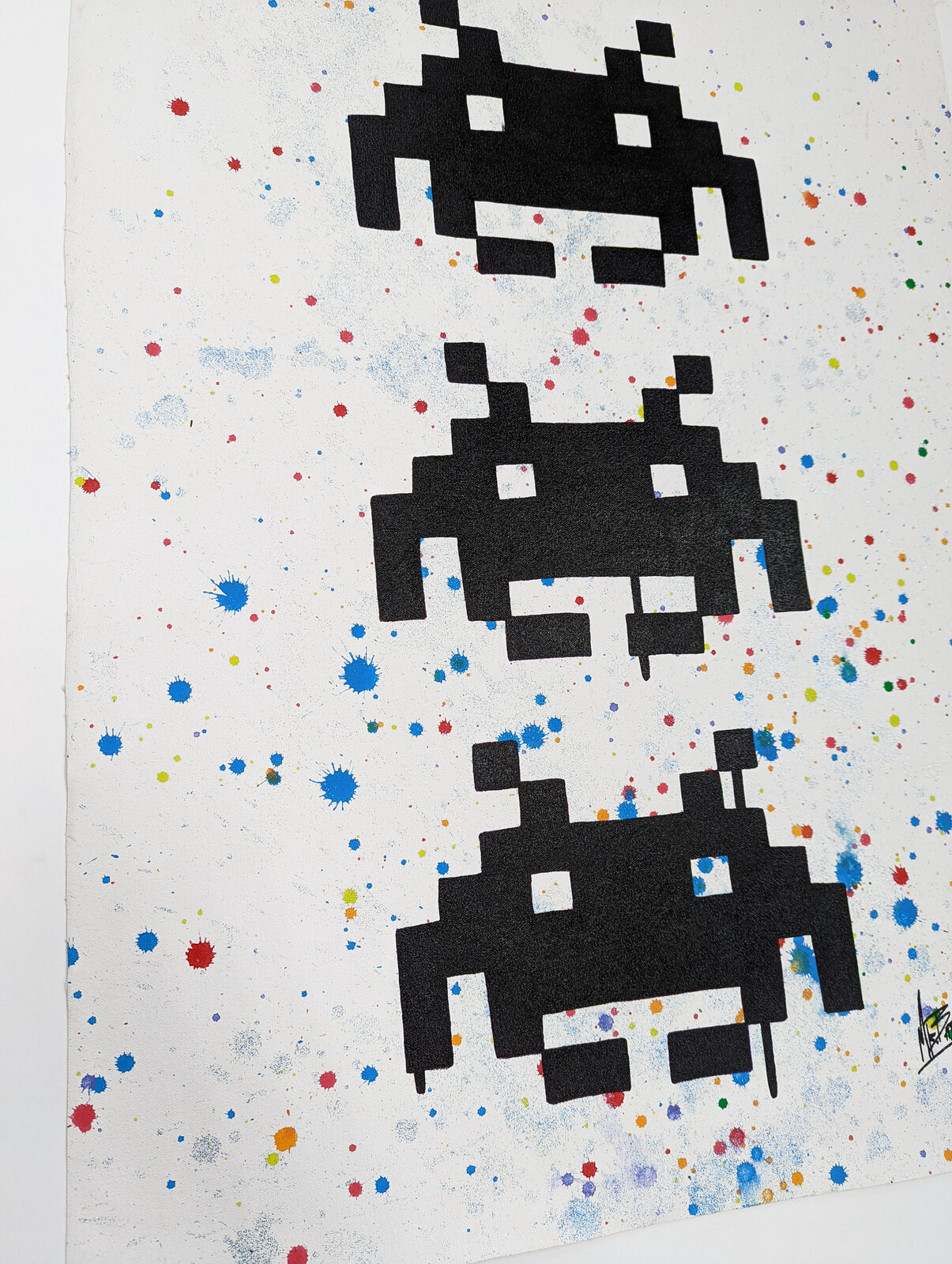 Artwork by Mr. Babes, Space Invaders, Made of Acrylic On Canvas 