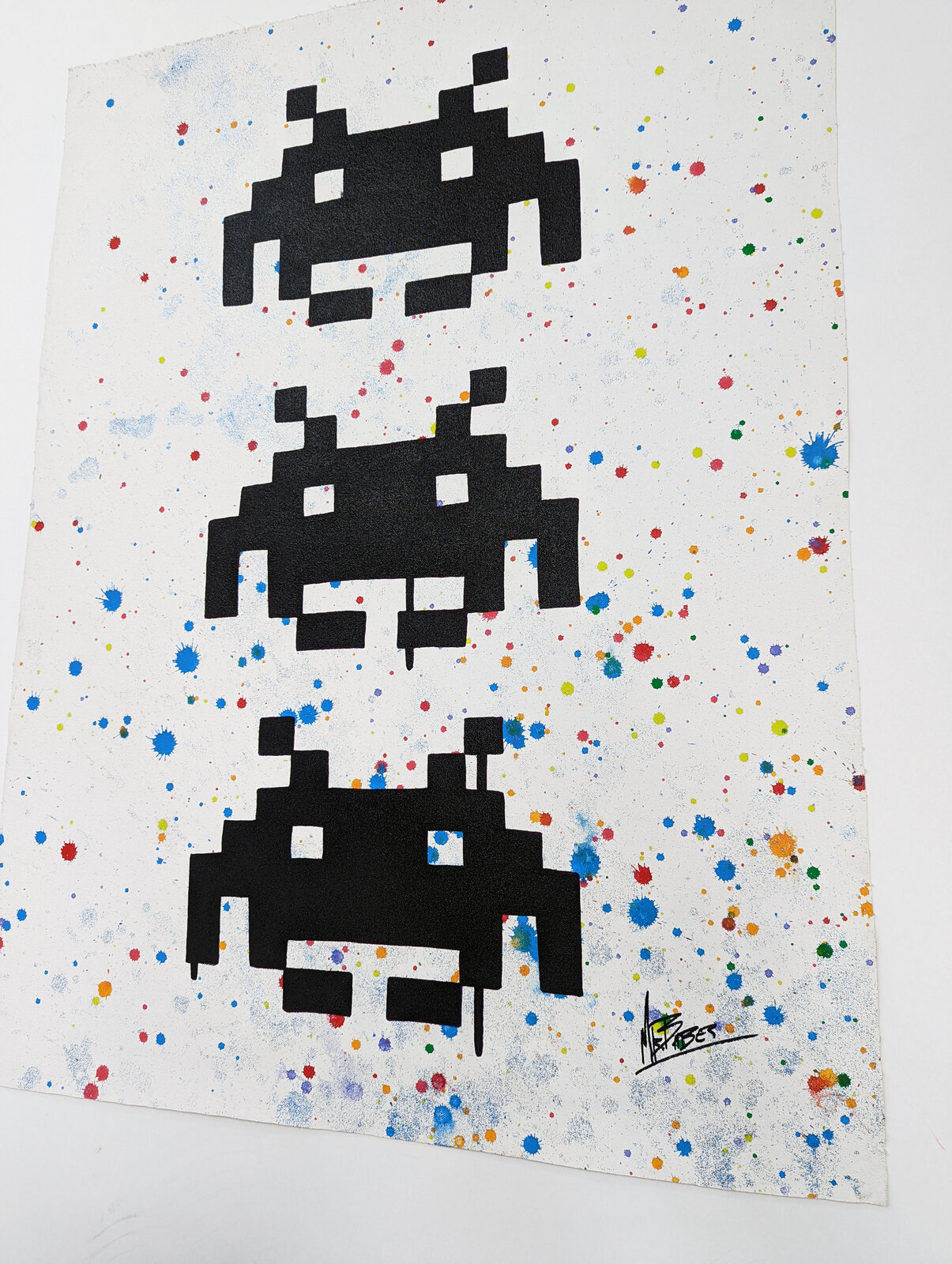 Artwork by Mr. Babes, Space Invaders, Made of Acrylic On Canvas 