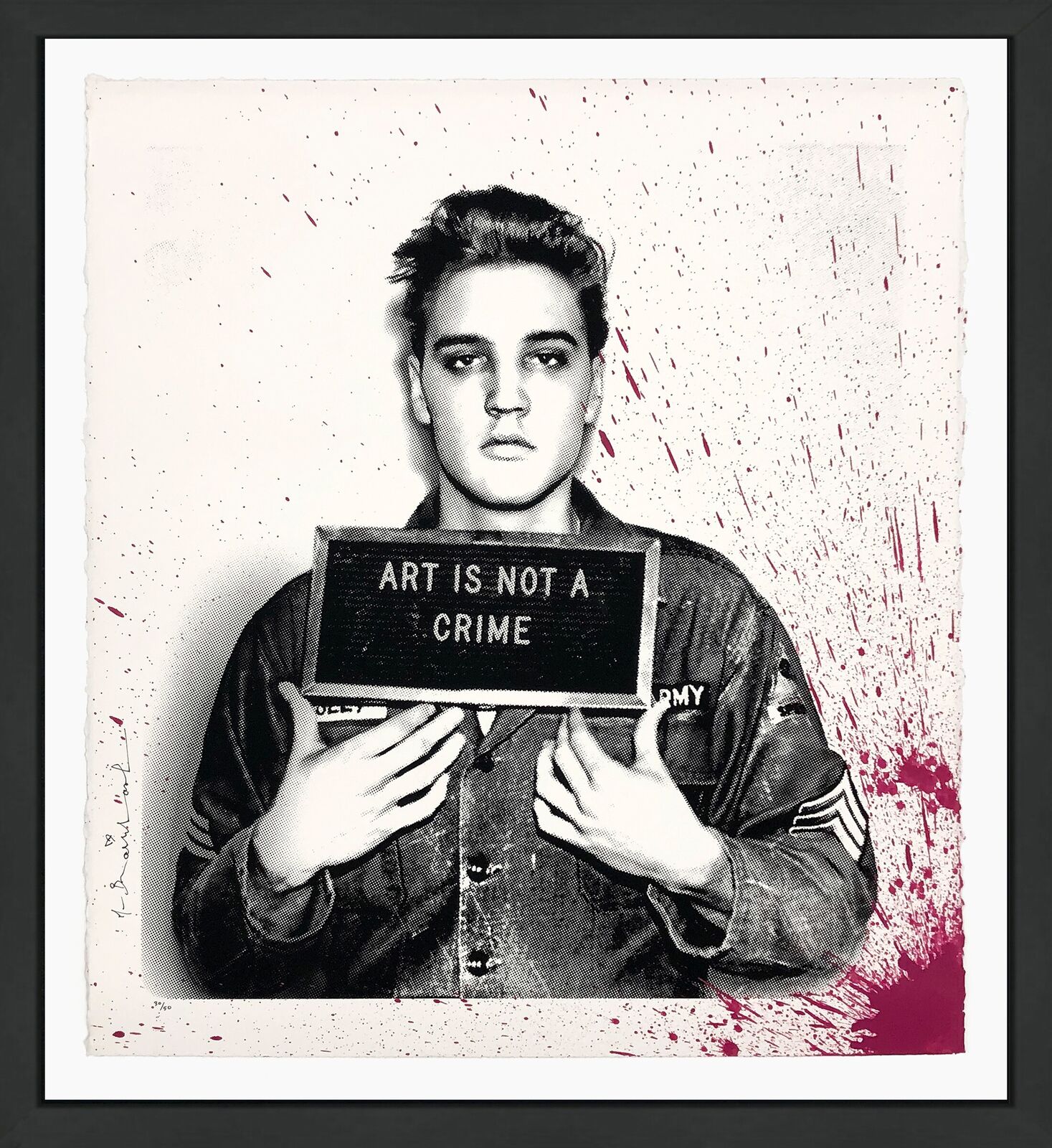 Artwork by Mr. Brainwash, Happy Birthday Elvis! - Jailhouse Pop (framed hand finished screen print), Made of Hand Finished Screen Print 