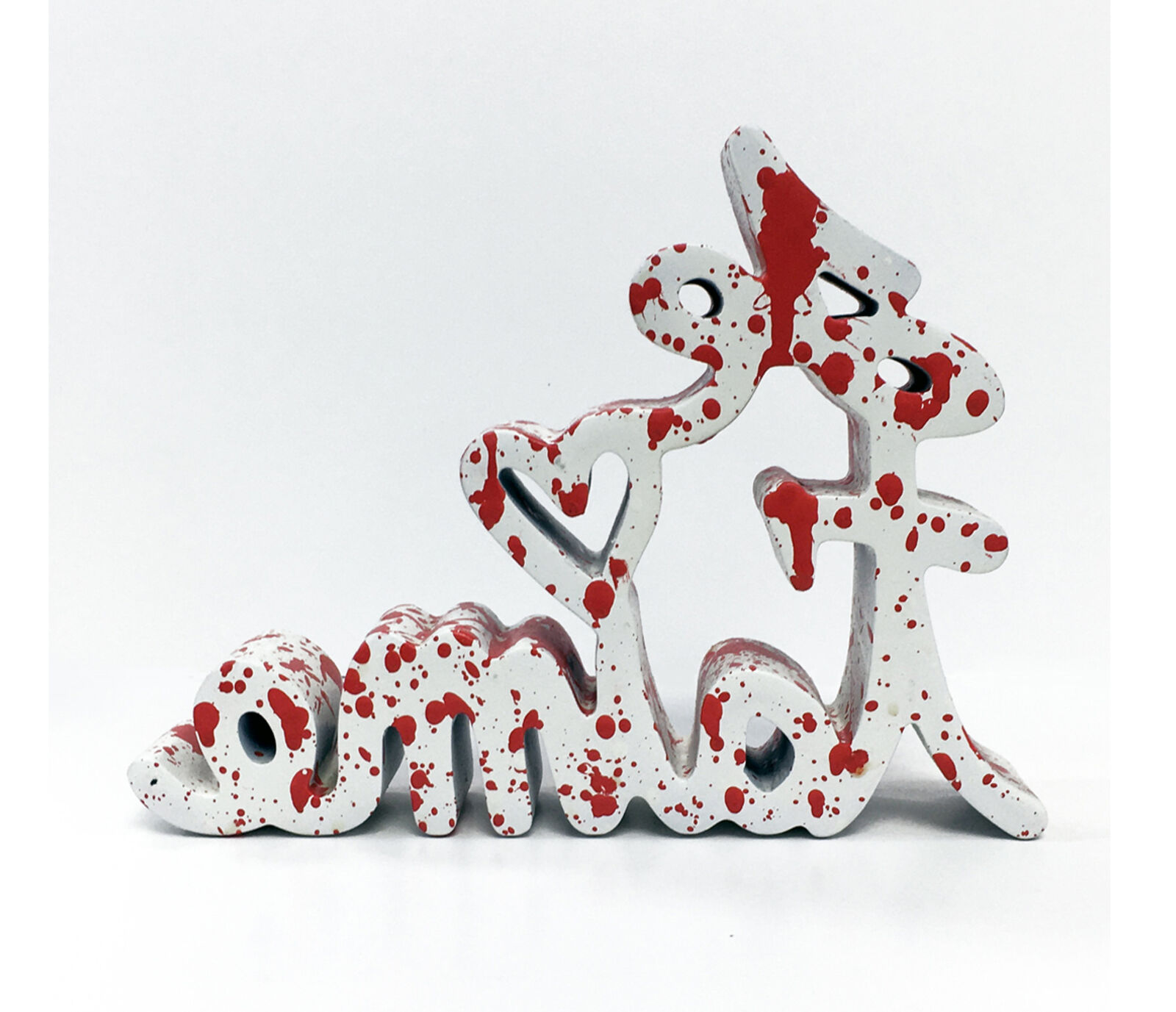 Artwork by Mr. Brainwash, JE T'AIME - RED SPLASH (SCULPTURE), Made of Acrylic On Cast Resin 