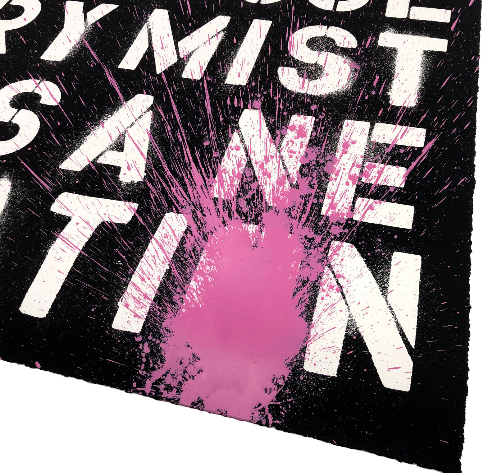 Artwork by Mr. Brainwash, Keep Creating - Pink (framed hand finished screen print), Made of Hand Finished Screen Print 