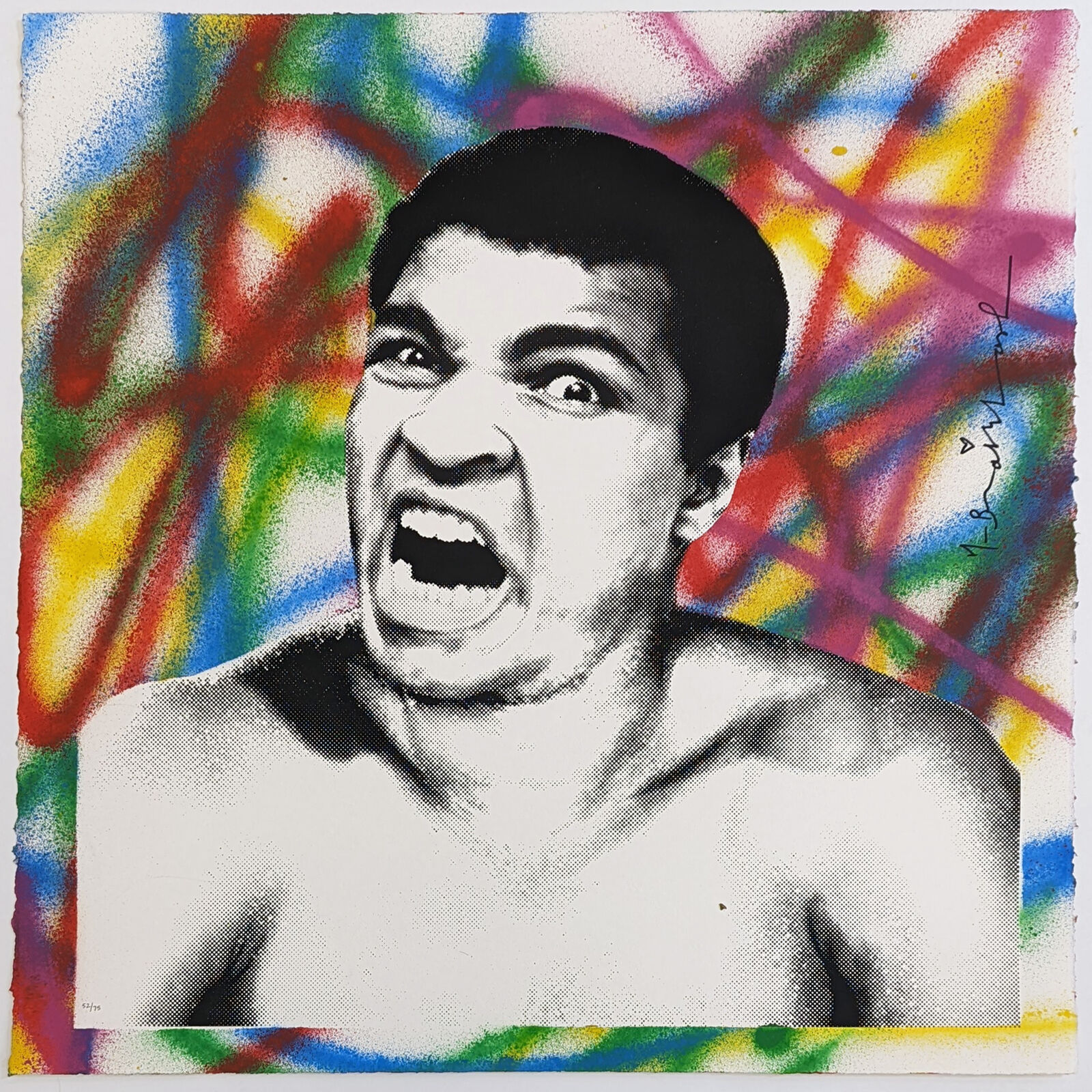 Artwork by Mr. Brainwash, LEGENDARY ALI, Made of Screen Print 