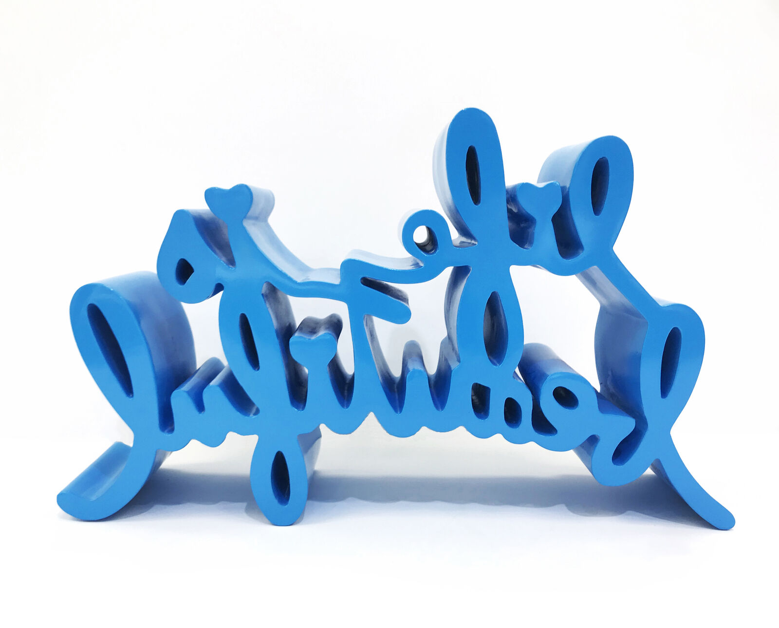 Artwork by Mr. Brainwash, LIFE IS BEAUTIFUL (LARGE BLUE SCULPTURE), Made of Cast Resin 