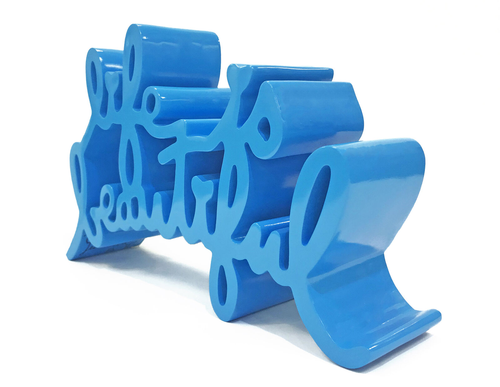 LIFE IS BEAUTIFUL (LARGE BLUE SCULPTURE) by Mr. Brainwash, 2015