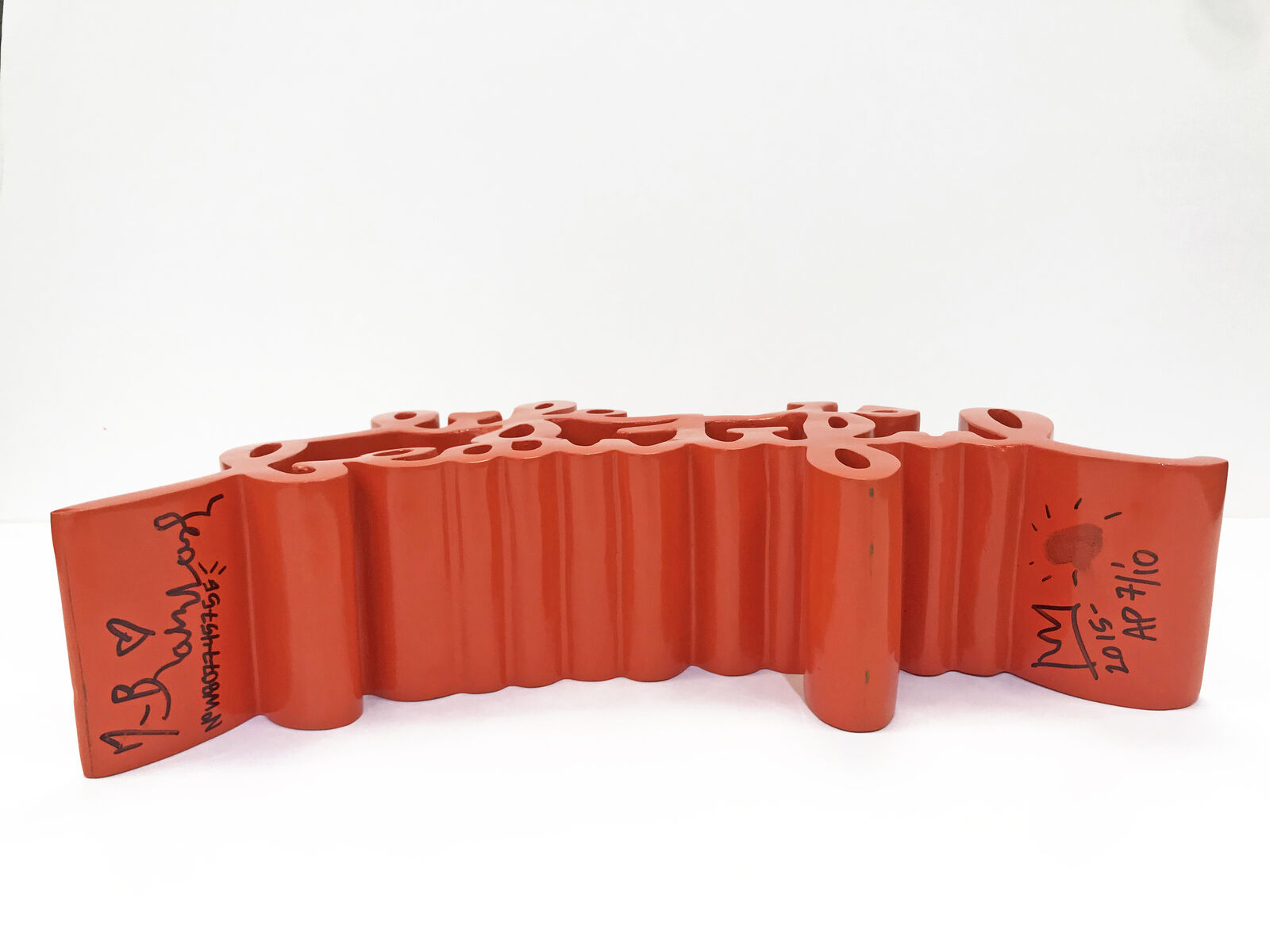 Artwork by Mr. Brainwash, LIFE IS BEAUTIFUL (LARGE ORANGE SCULPTURE), Made of Cast Resin 