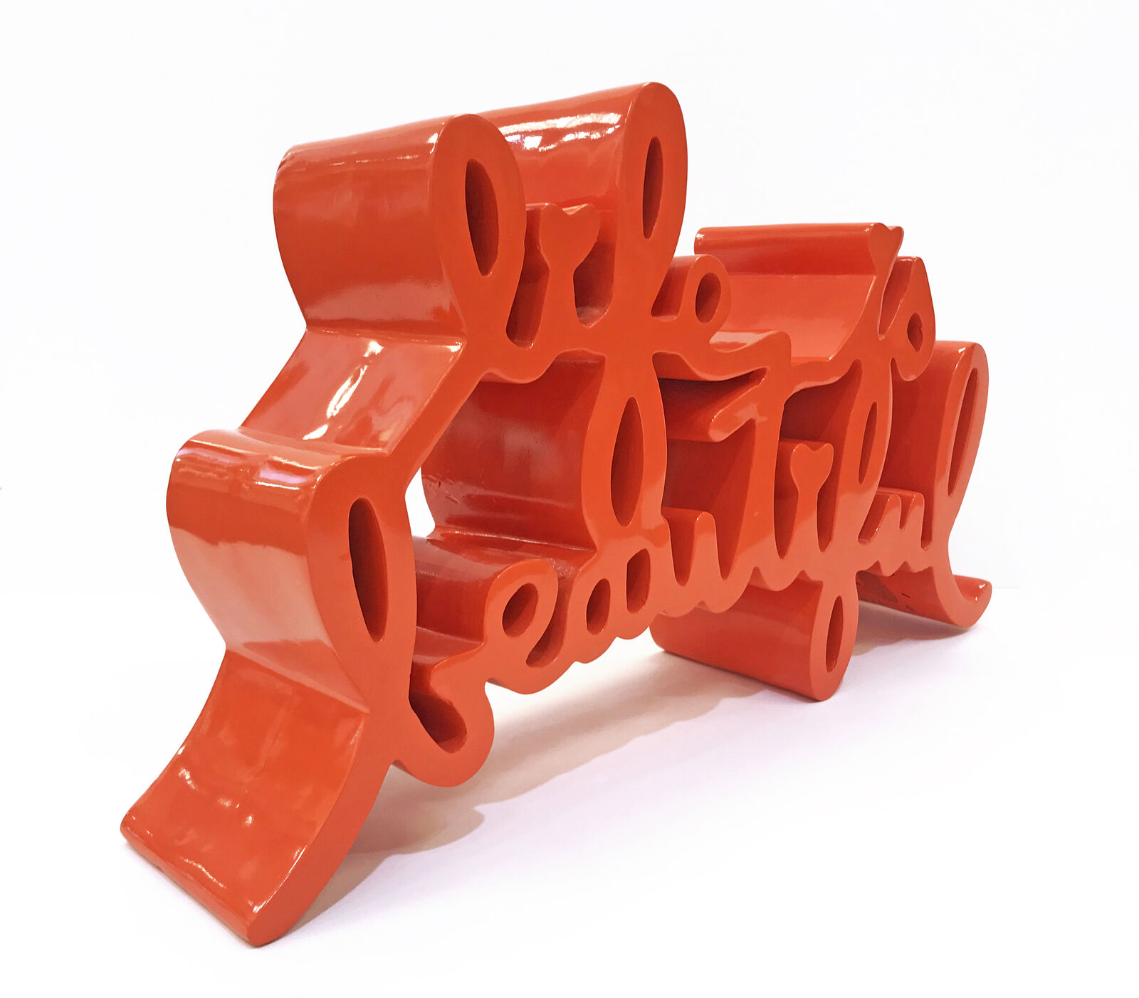 Artwork by Mr. Brainwash, LIFE IS BEAUTIFUL (LARGE ORANGE SCULPTURE), Made of Cast Resin 