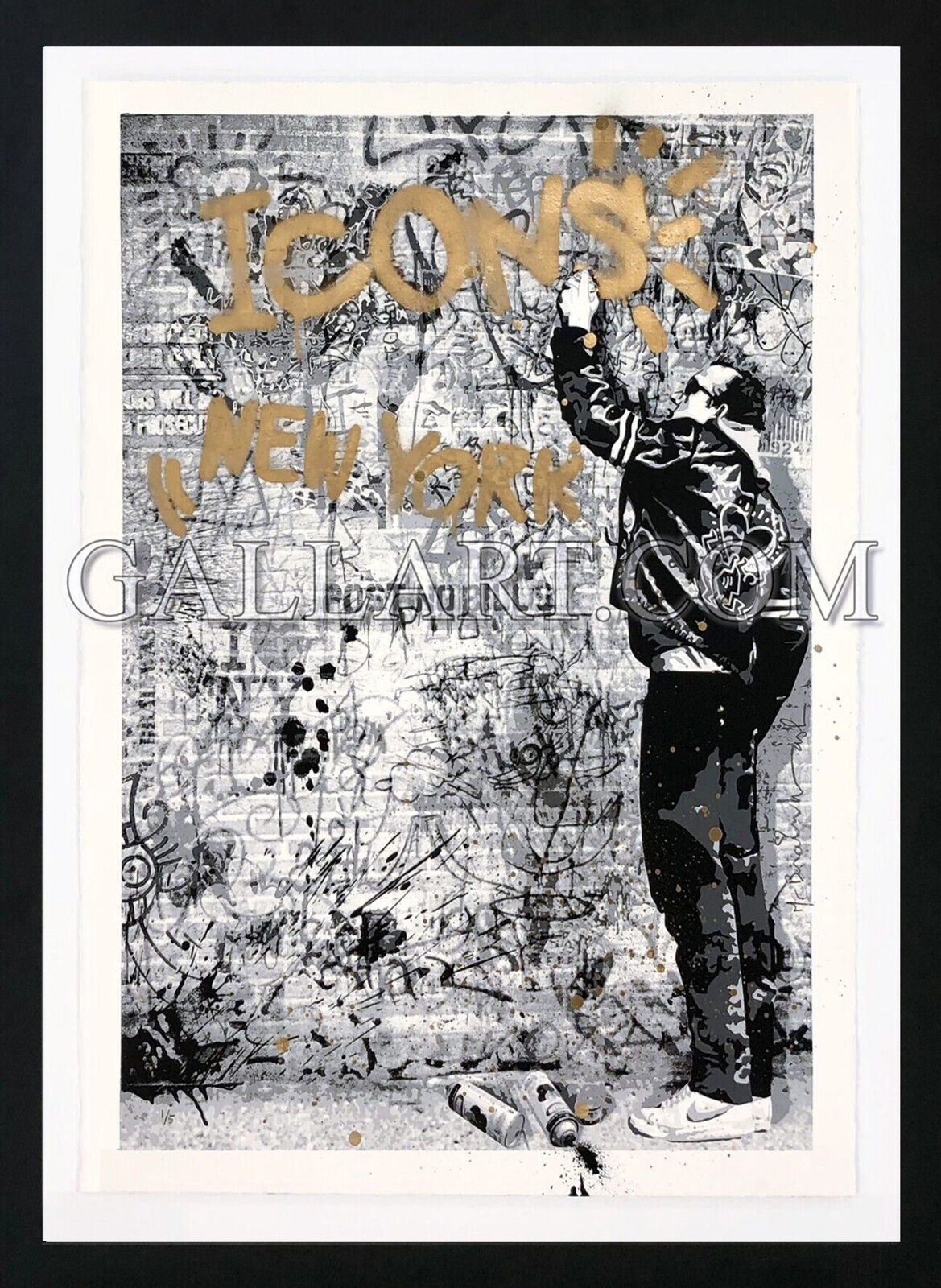 THE WALL GOLD (KEITH HARING) by Mr. Brainwash, 2009