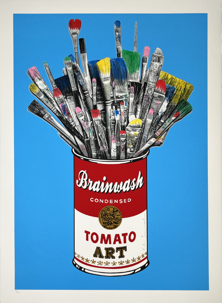 Artwork by Mr. Brainwash, Tomato Pop – Blue, Made of 4-color screenprint uniquely hand-finished 