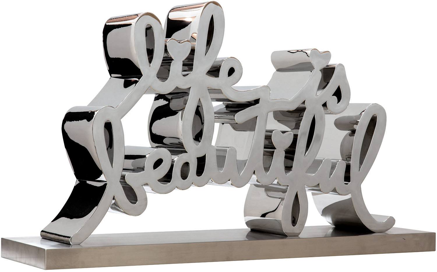 Life Is Beautiful – Chrome Silver by Mr. Brainwash, 2023