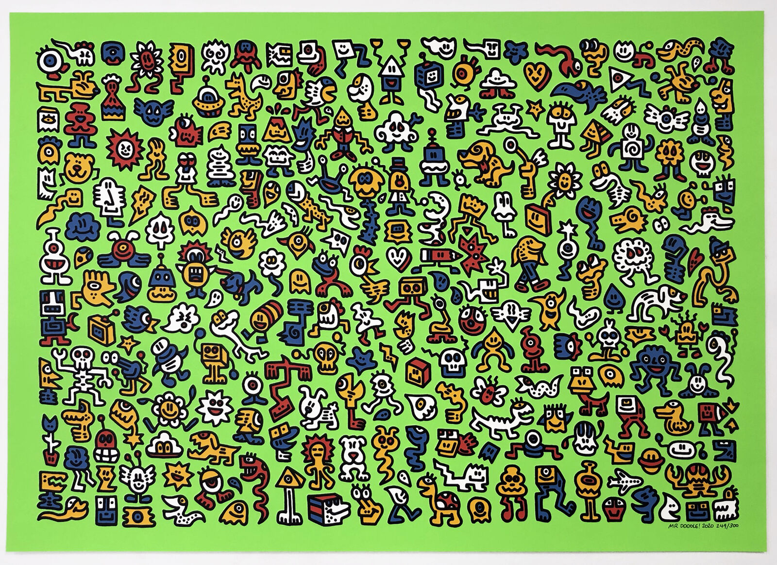 Artwork by Mr. Doodle, ALIEN TOWN, Made of Screen Print 