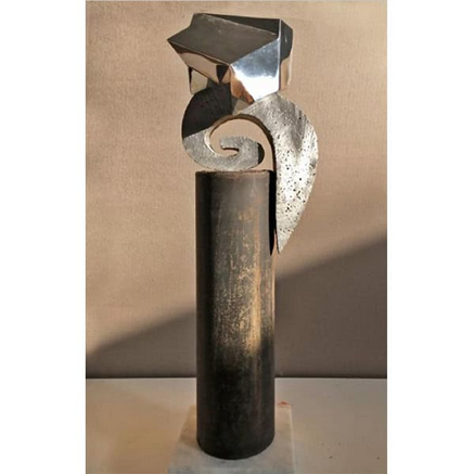 Artwork by Mrdjan Bajić, "From here to there" Model / Kalemegdan Bridge Project, Made of Mixed media (aluminium, steel, marble) 