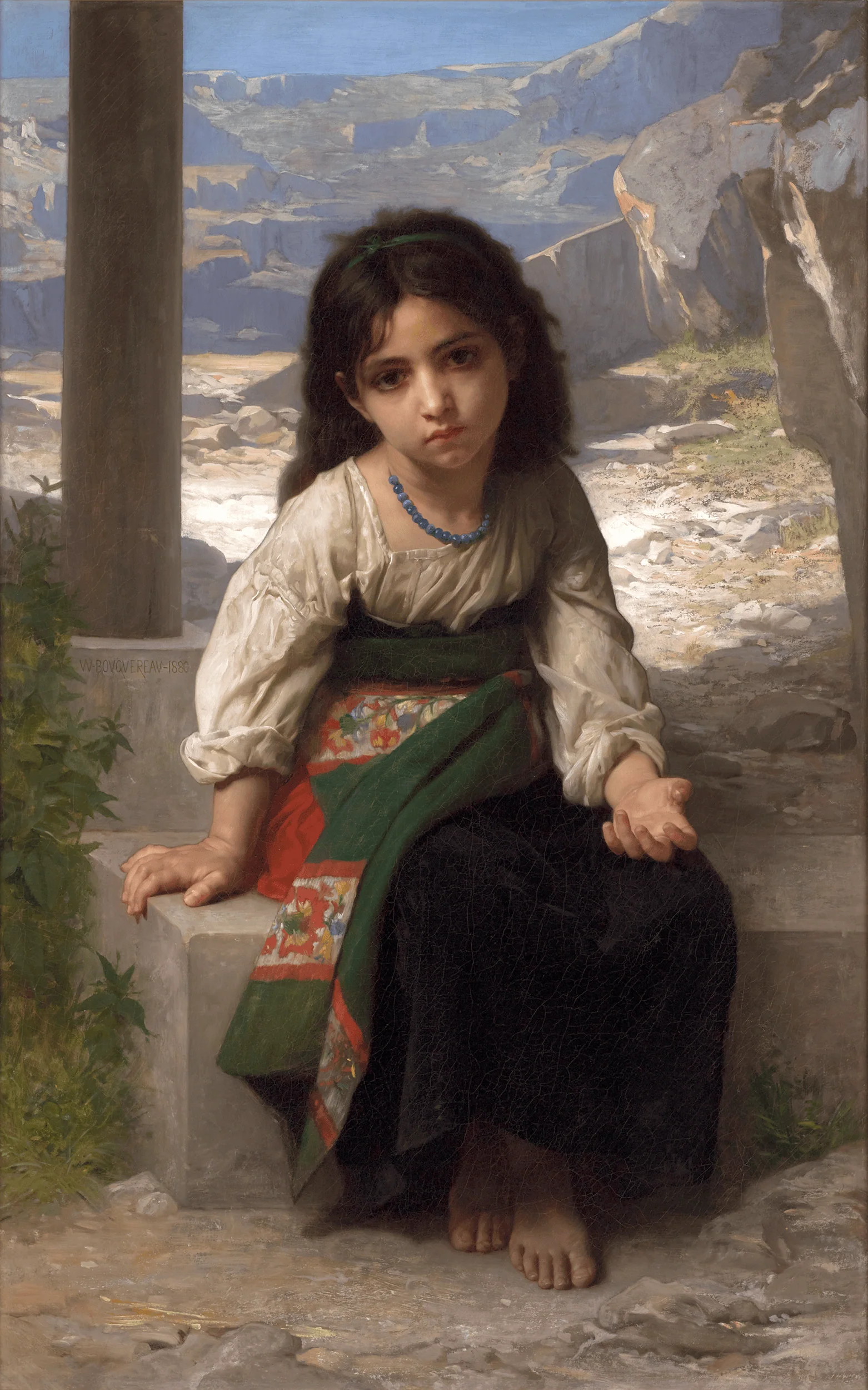 Petite Mendiante  by William Adolphe Bouguereau, 1816-1918
