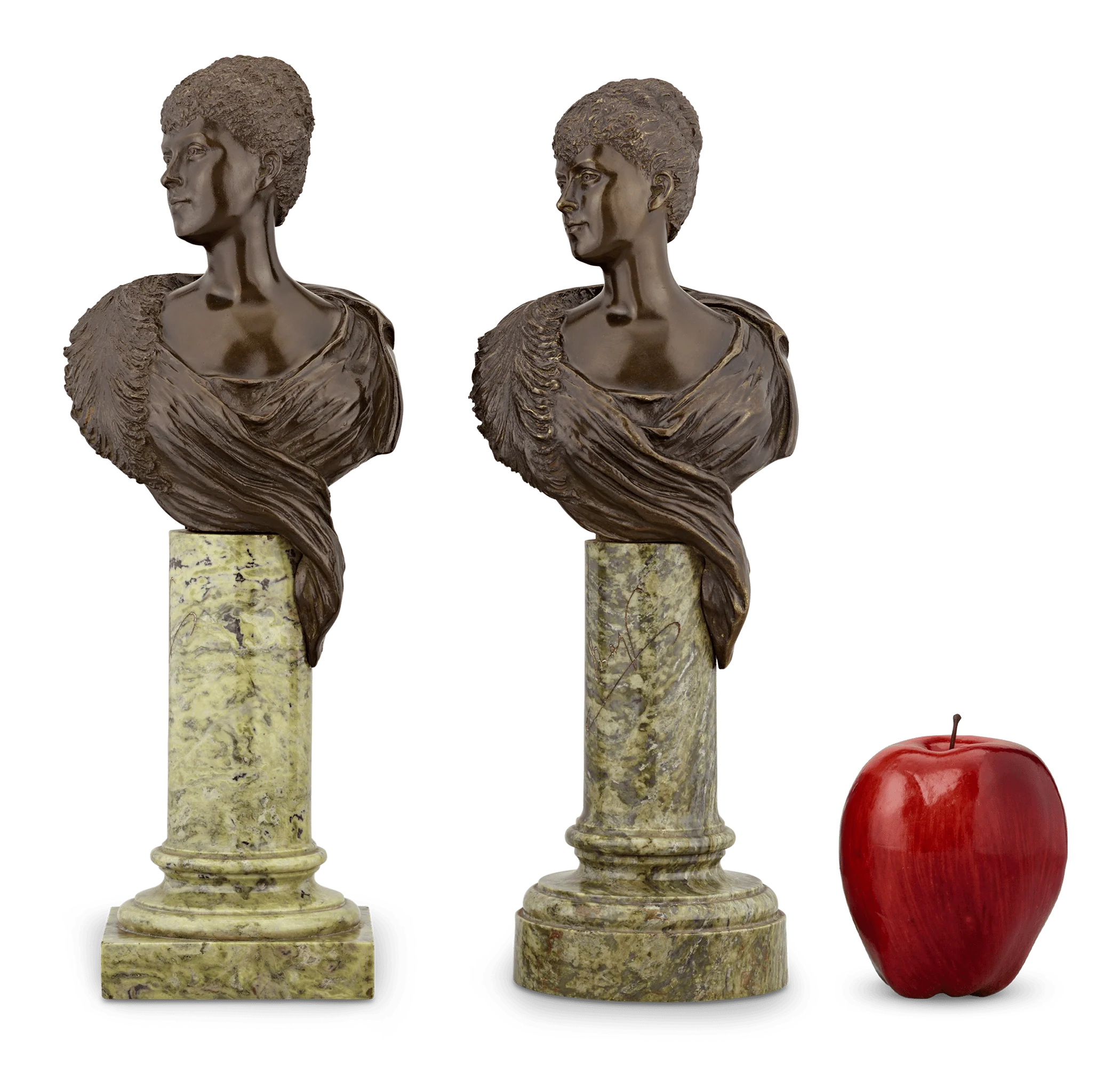Pair of Bronze Busts of Queen Mary 